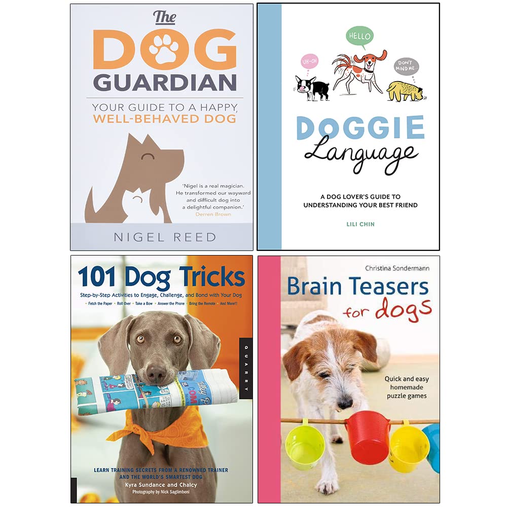 The Dog Guardian, Doggie Language[], 101 Dog Tricks, Brain Teasers for dogs 4 Books Collection Set