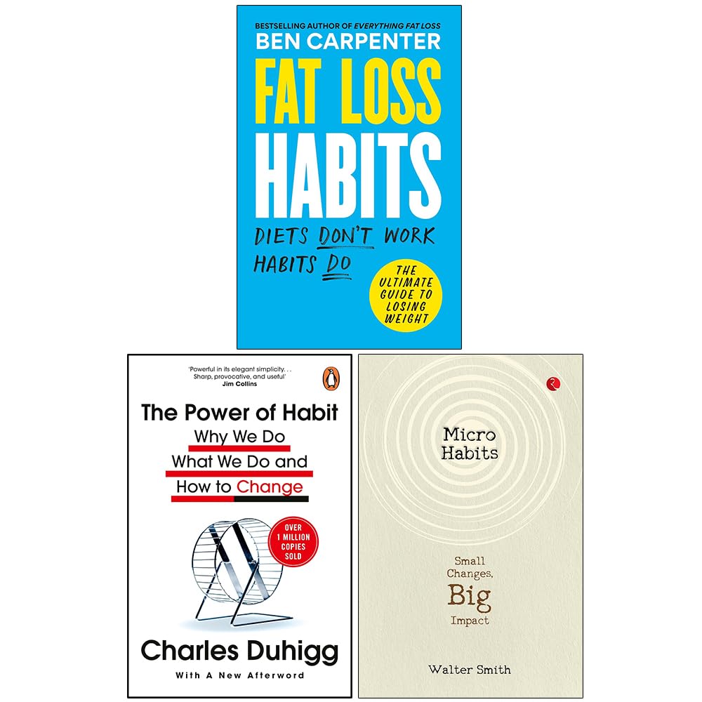 Fat Loss Habits, Power of Habit,icro Habits Small Changes 3 Books Collection Set