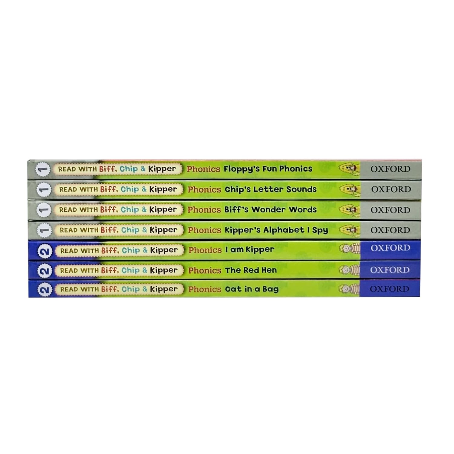 Read With Biff, Chip and Kipper Phonics Starter Pack Level 1 & 2 Collection 7 Books Set (Floppy's Fun Phonics)