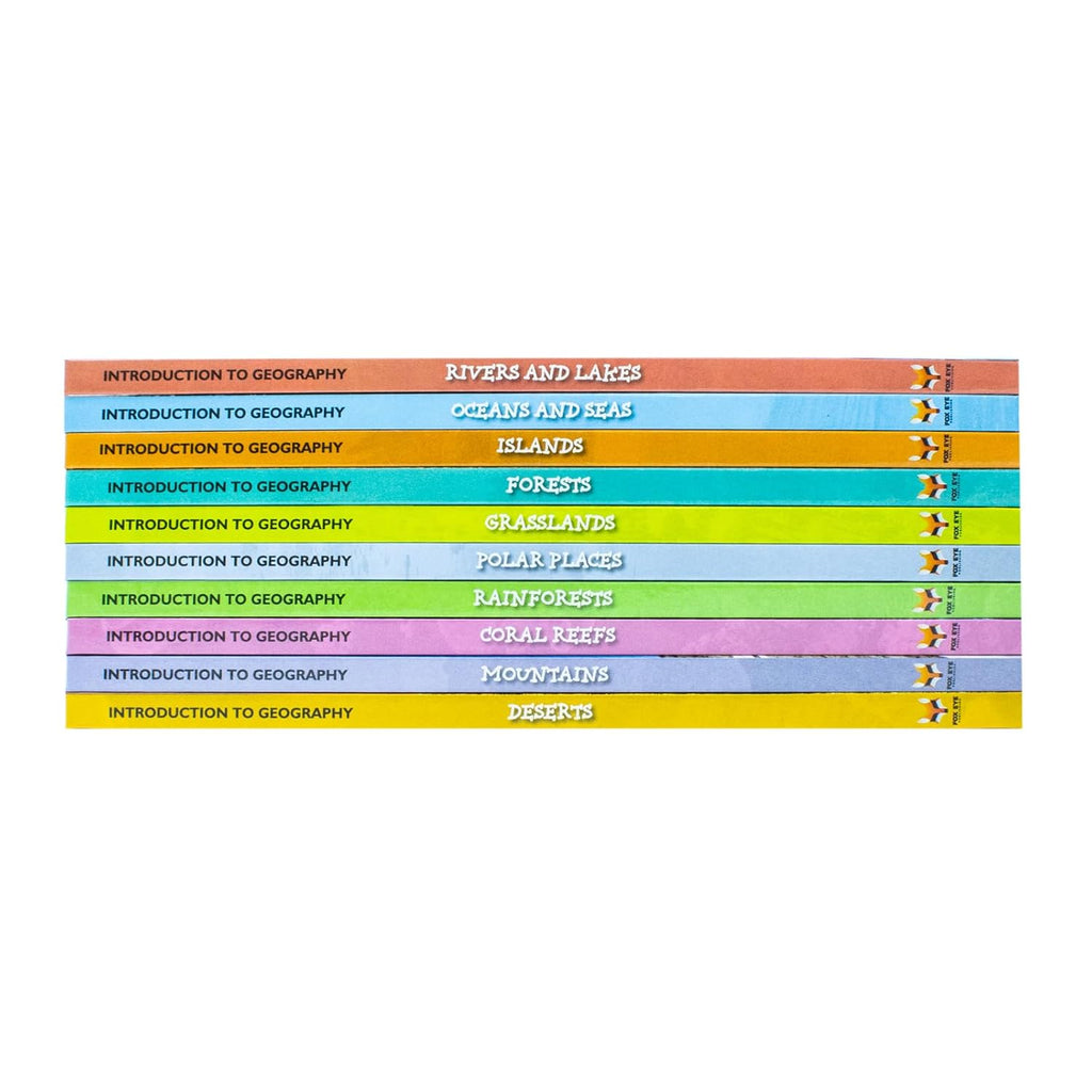 Childrens Introduction To Geography For Beginners 10 Hardback Book Collection Set (Coral Reefs, Deserts, Forests, Grasslands)