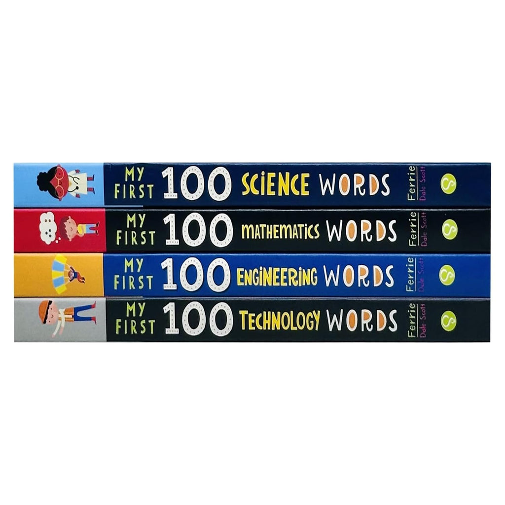 My First Stem Words Library 4 Books Collection Set By Chris Ferrie (My First 100 Science Words, Technology Words, Engineering Words and Mathematics Words)