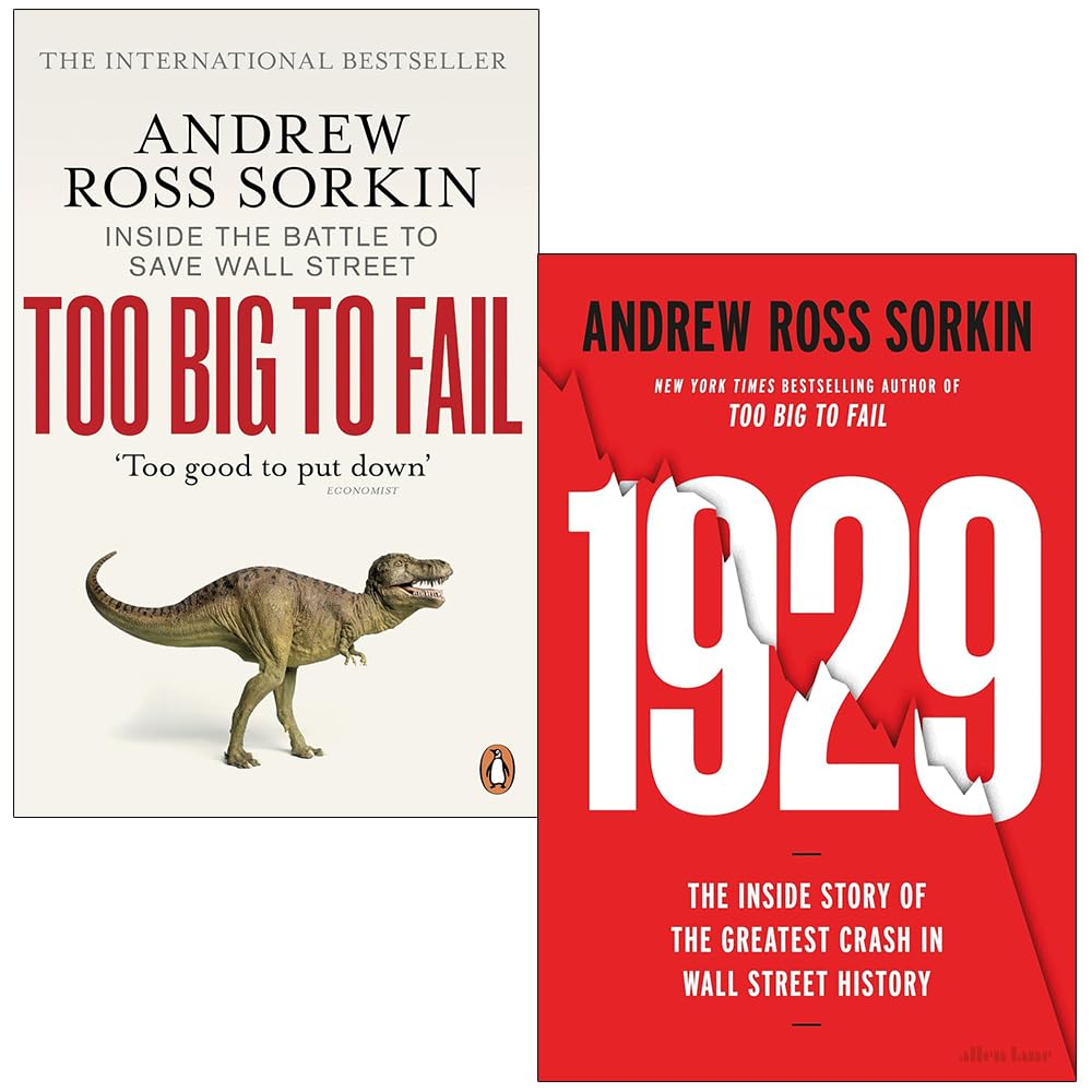 Andrew Ross Sorkin 2 Books Collection Set (1929 (HB) & Too Big to Fail)