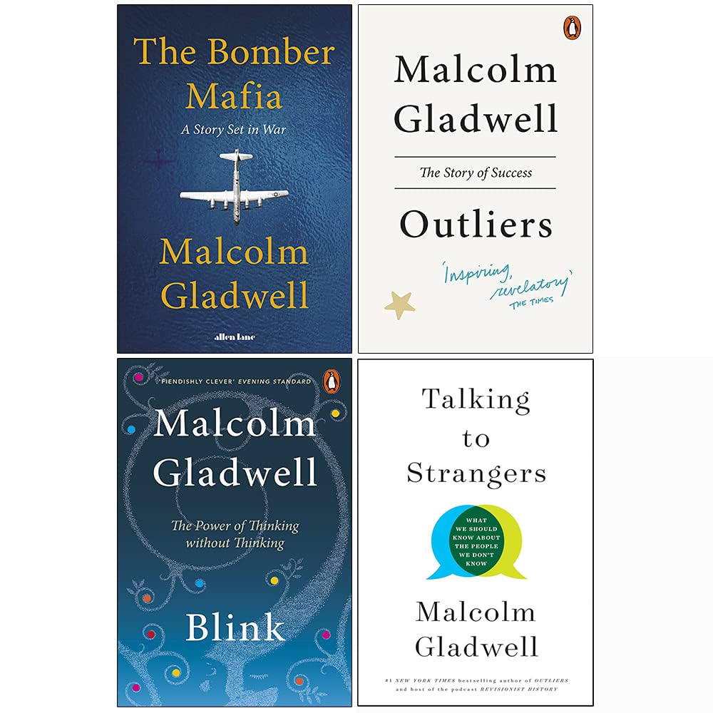 Malcolm Gladwell 4 Books Collection Set (The Bomber Mafia(HB), Outliers The Story of Success, Blink, Talking to Strangers)