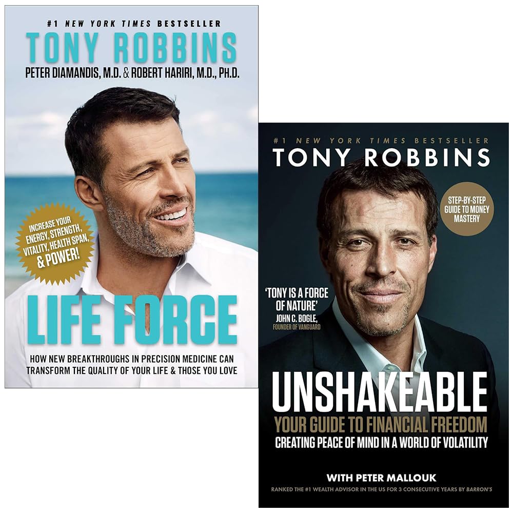 Tony Robbins 2 Books Collection Set (Life Force & Unshakeable: Your Guide to Financial Freedom)