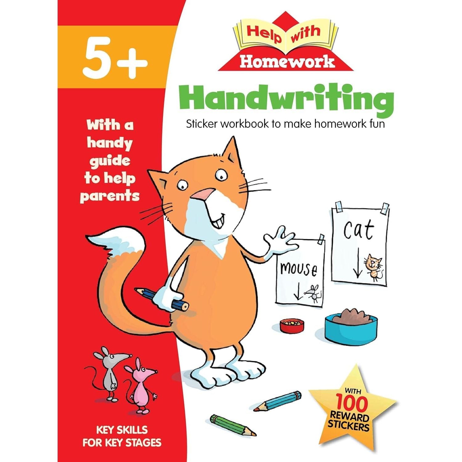 Age 5+ Key Skills Help With Homework 5 Books Collection Set with Stickers (Maths, Handwriting, Adding & Subtracting, Spelling, Reading & Writing)