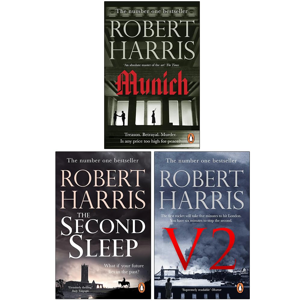 Robert Harris 3 Books Collection Set (Munich, The Second Sleep & V2)