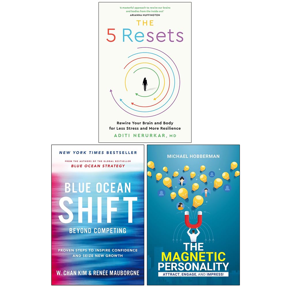 The 5 Resets, Blue Ocean Shift and The Magnetic Personality 3 Books Collection Set