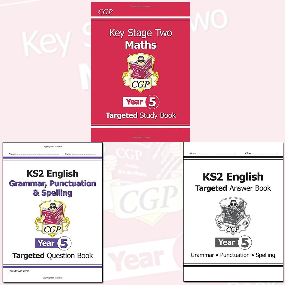 KS2 Year 5 English and Maths 3 Book Bundle Collection with Gift Journal - Targeted Study Book, Targeted Question Book: Grammar, Punctuation and Spelling