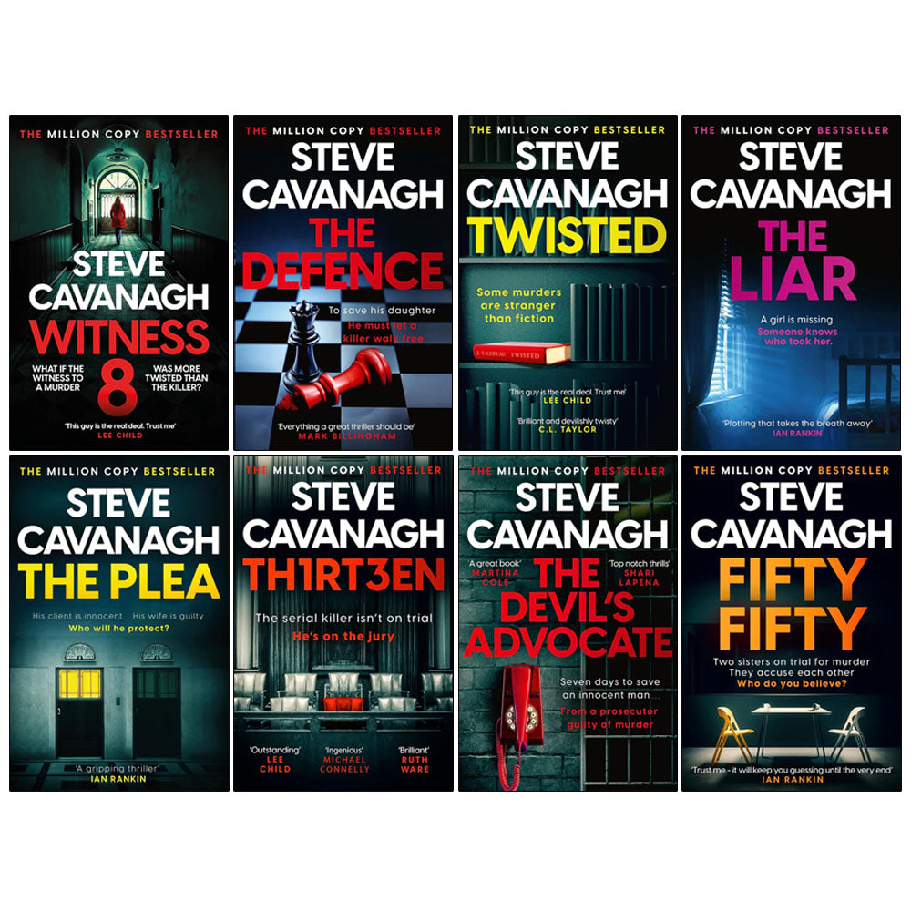 Eddie Flynn Series 8 Books Collection Set by Steve Cavanagh (Twisted,Thirteen, The Defence, The Plea, The Liar)