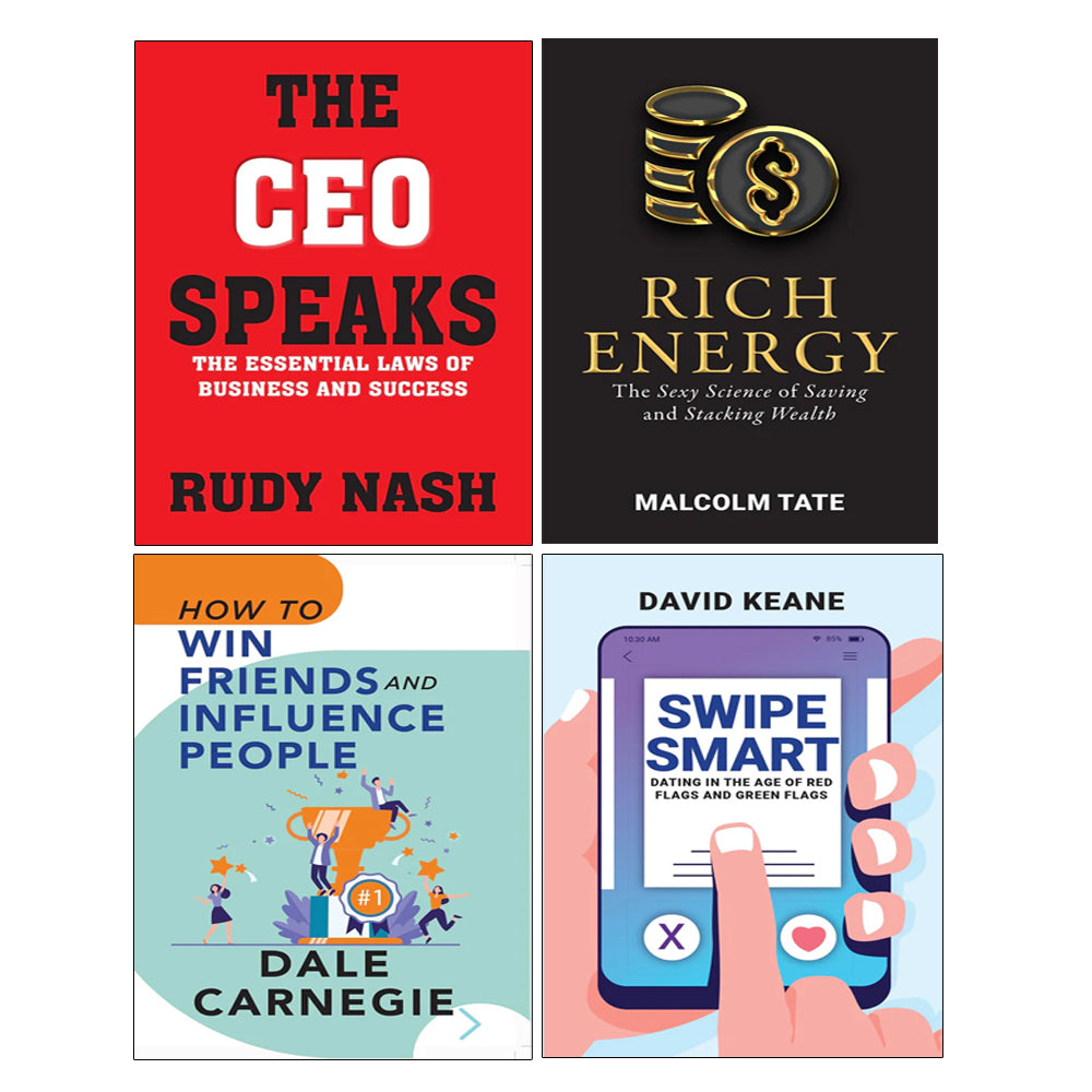 RICH ENERGY, The CEO Speaks, How To Win Friends and Influence People, Swipe Smart 4 Books Collection Set