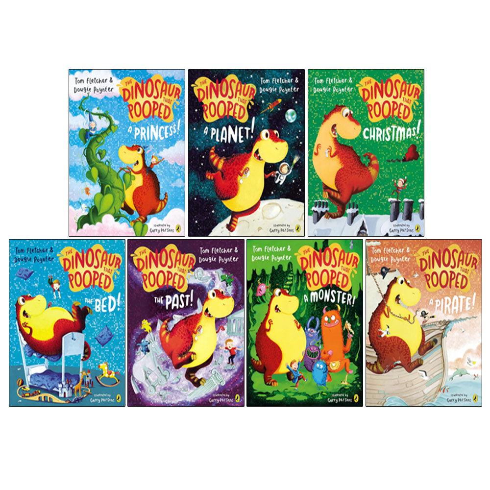 The Dinosaurs That Pooped Series 7 Books Collection Set By Tom Fletcher (A Pirate!, The Past!, The Bed!)