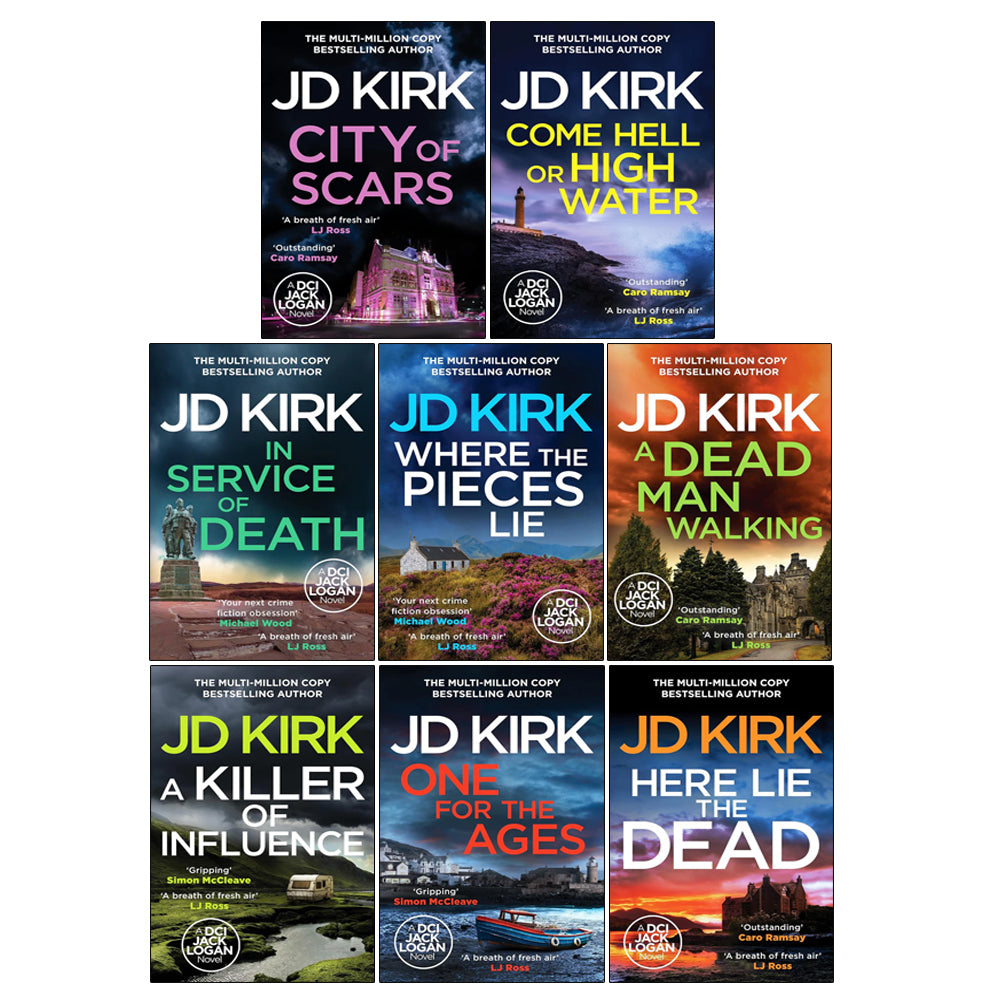 DCI Logan Crime Thrillers (13-20) Collection 8 Books Set by JD Kirk (In Service of Death, Where the Pieces Lie)