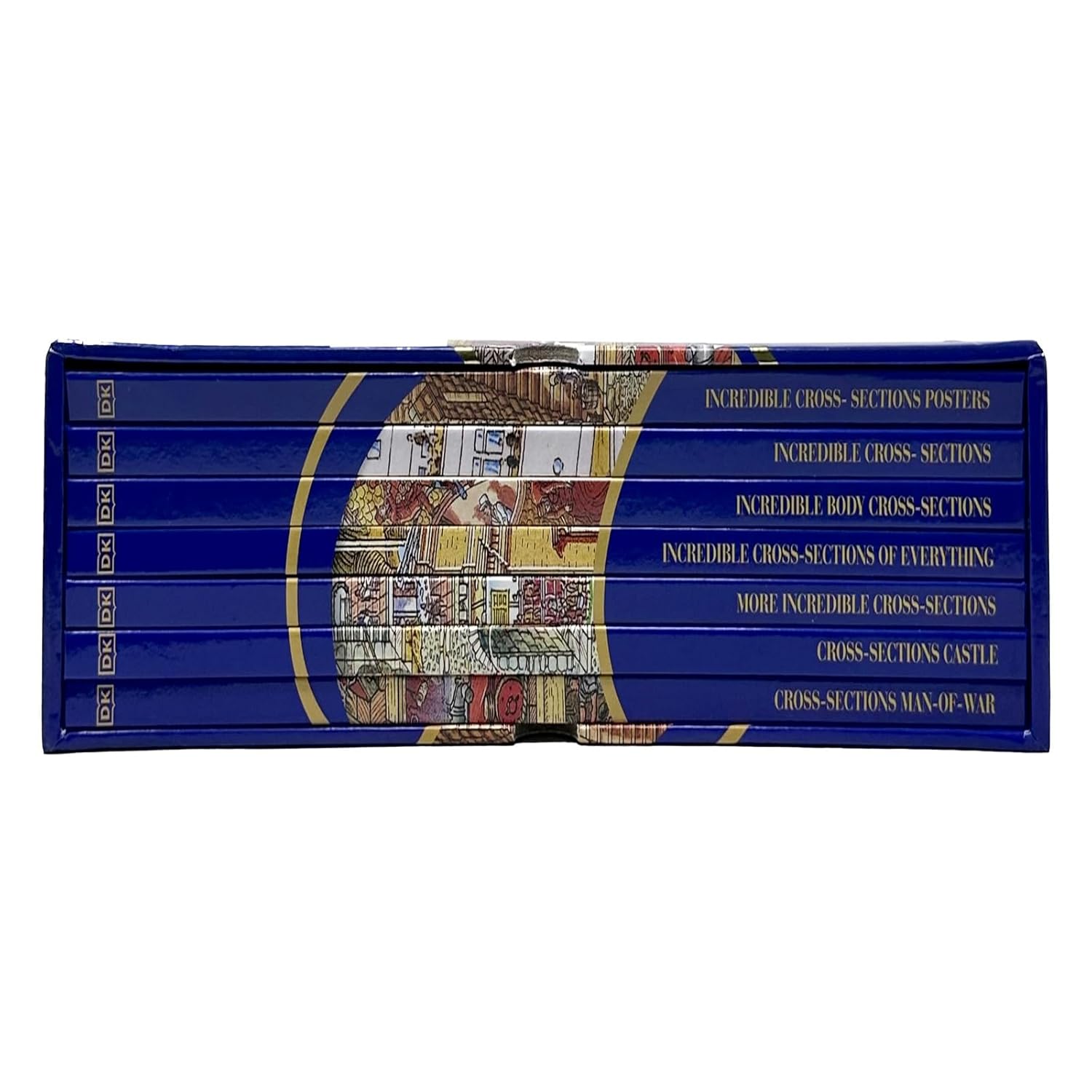 Stephen Biesty’s Incredible Cross-Sections 6-Book Collection Box Set + Poster Book (Cross-Sections Castle, Man-Of-War & More)