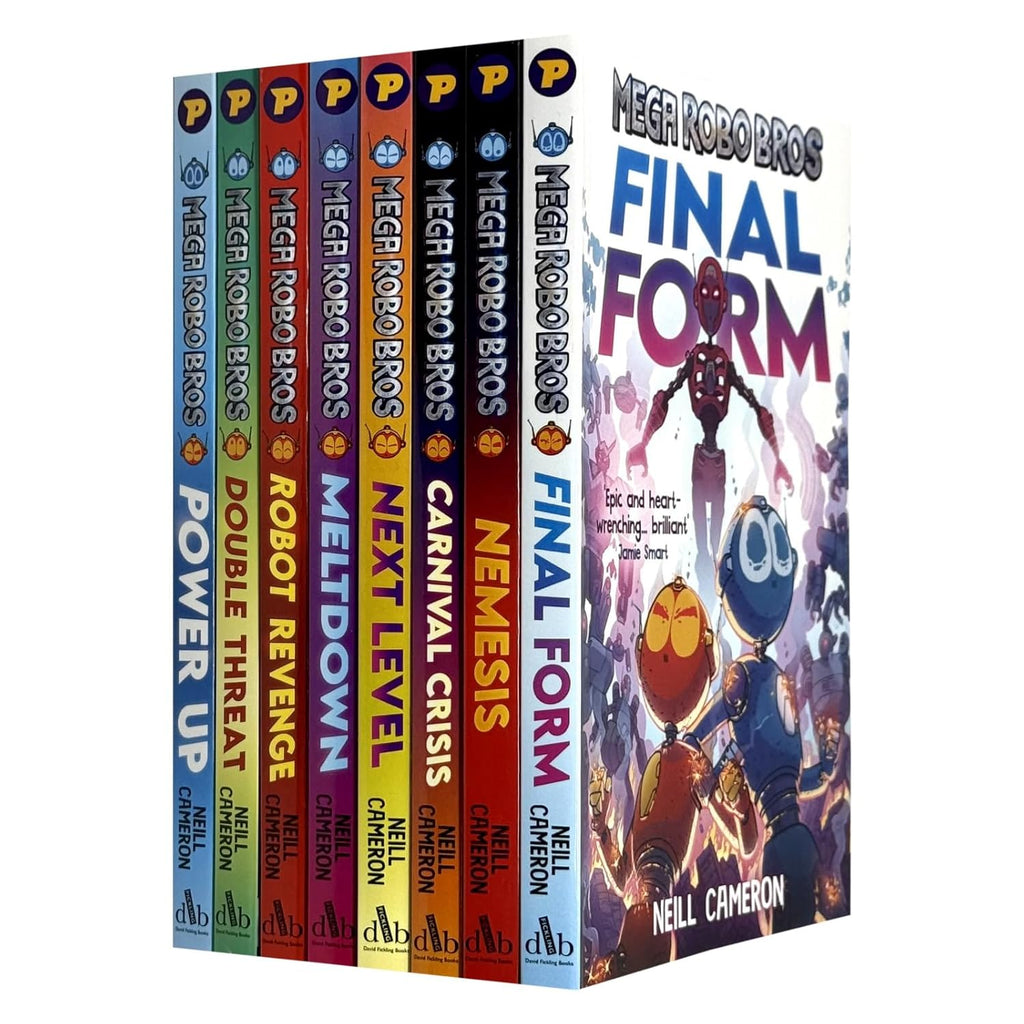 Mega Robo Bros Series Volume 1-8 Books Collection Set By Neil Cameron(Final form, Meltdown, Power Up, Double Threat, Carnival Crisis, Next Level, Robot Revenge & Nemesis)