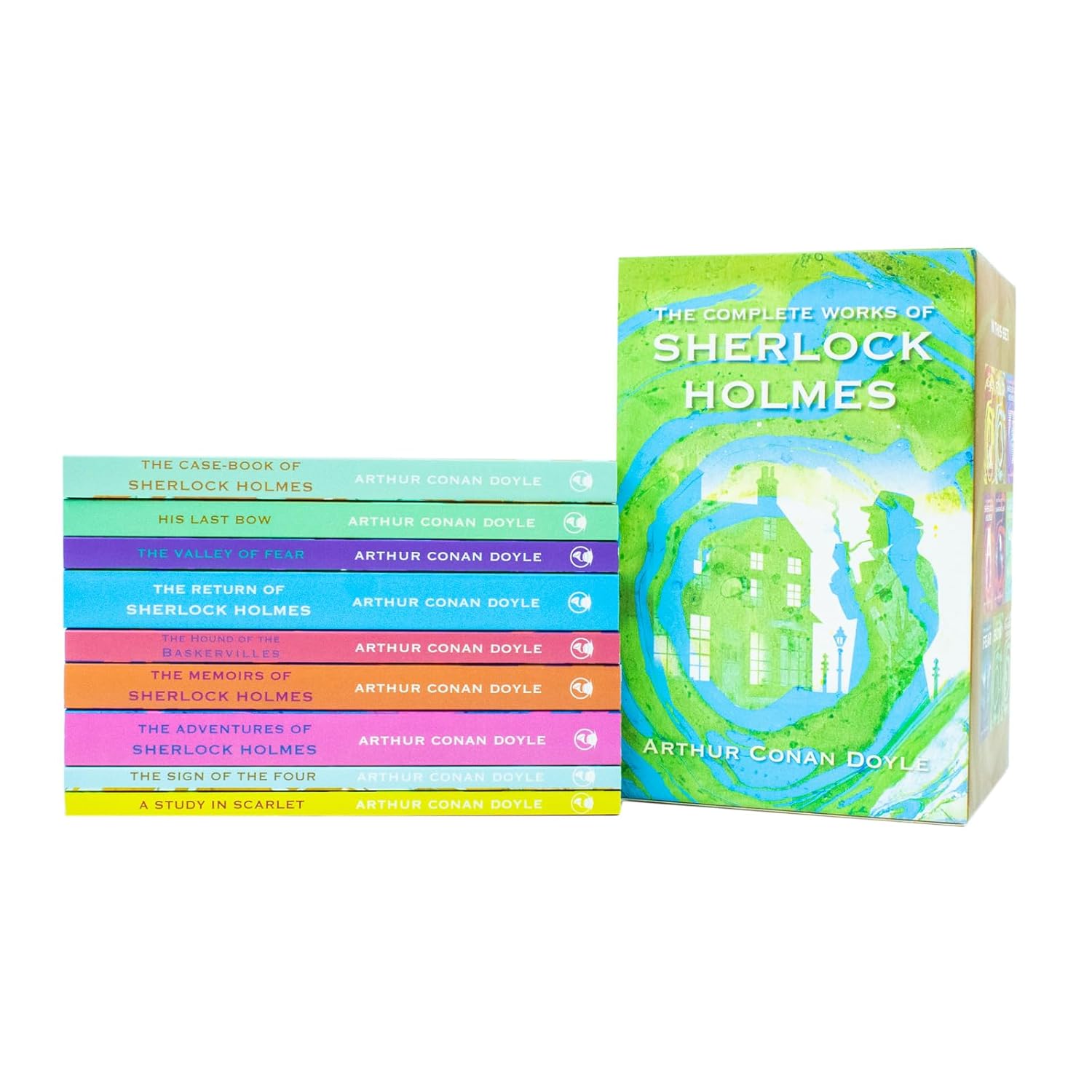The Complete Work of Sherlock Holmes 9 Books Collection Set (A Study In Scarlet, The Sign Of Four, The Adventures of Sherlock Holmes, The Memoirs of Sherlock Holmes)