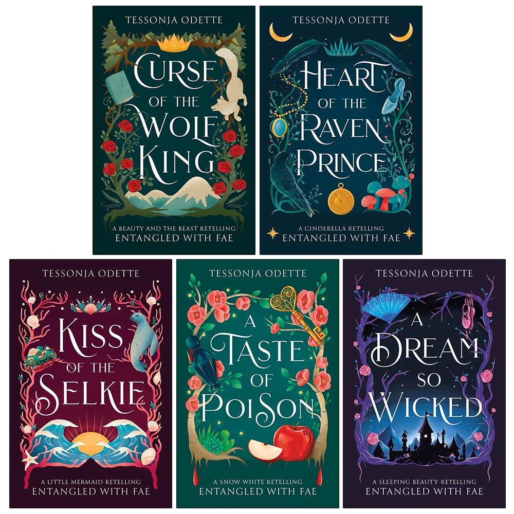 Entangled with Fae Series 5 Books Collection Set By Tessonja Odette (Curse of the Wolf King, Heart of the Raven Prince, Kiss of the Selkie, A Taste of Poison and A Dream So Wicked)