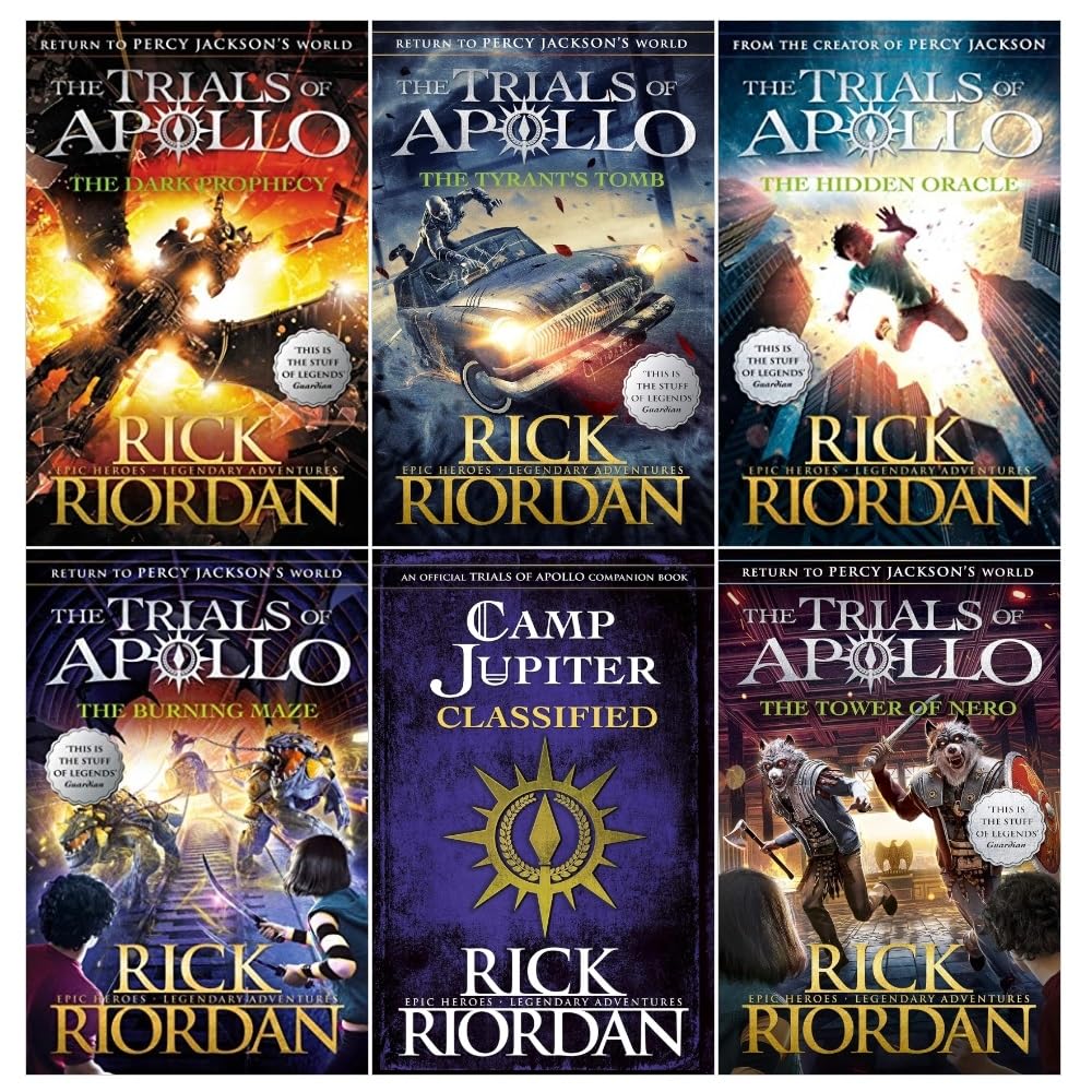 Rick Riordan The Trials of Apollo 6 Books Collection Set (Books 1-5 (PB), Camp Jupiter Classified [HB])