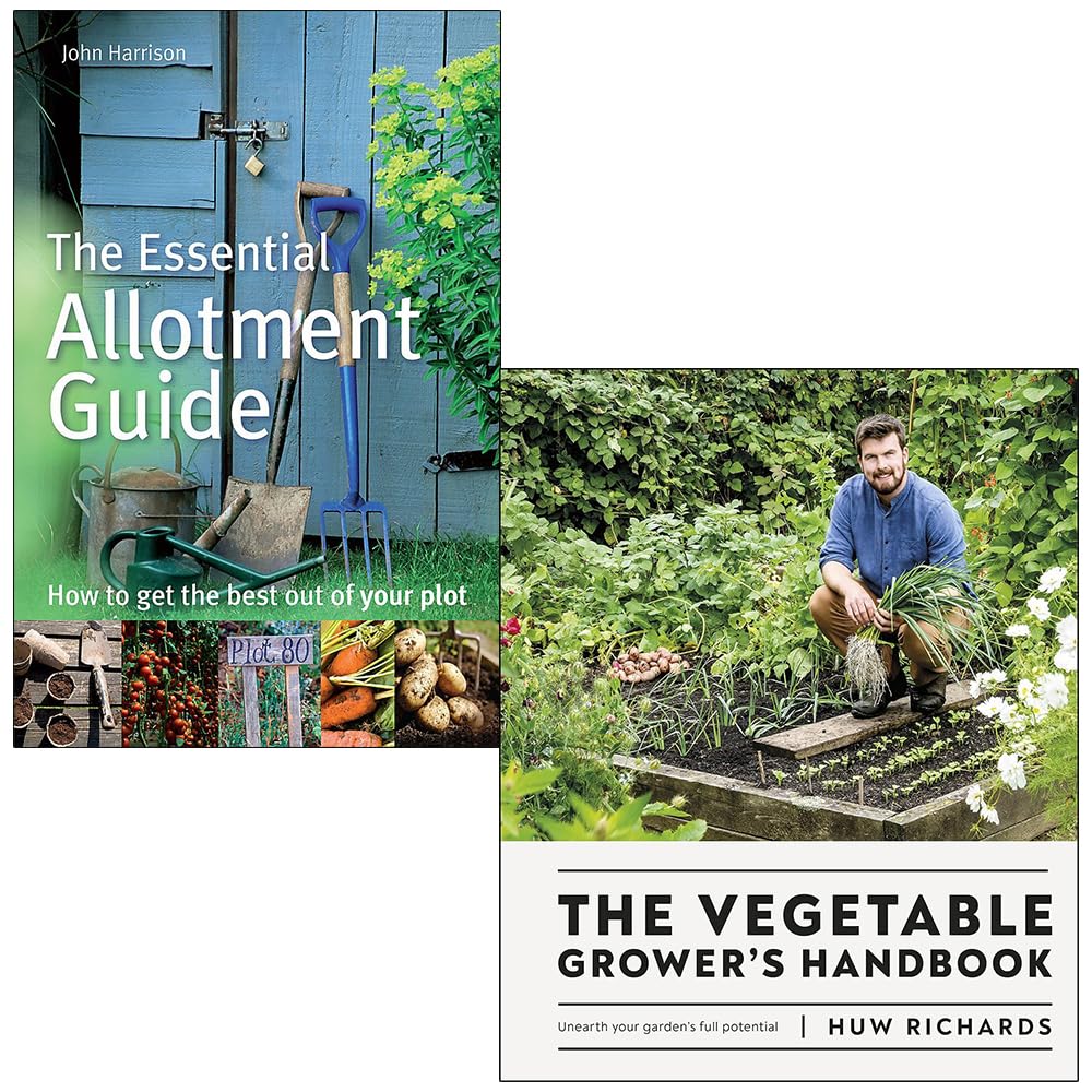 The Essential Allotment Guide By John Harrison and [] The Vegetable Grower's Handbook By Huw Richards 2 Books Collection Set