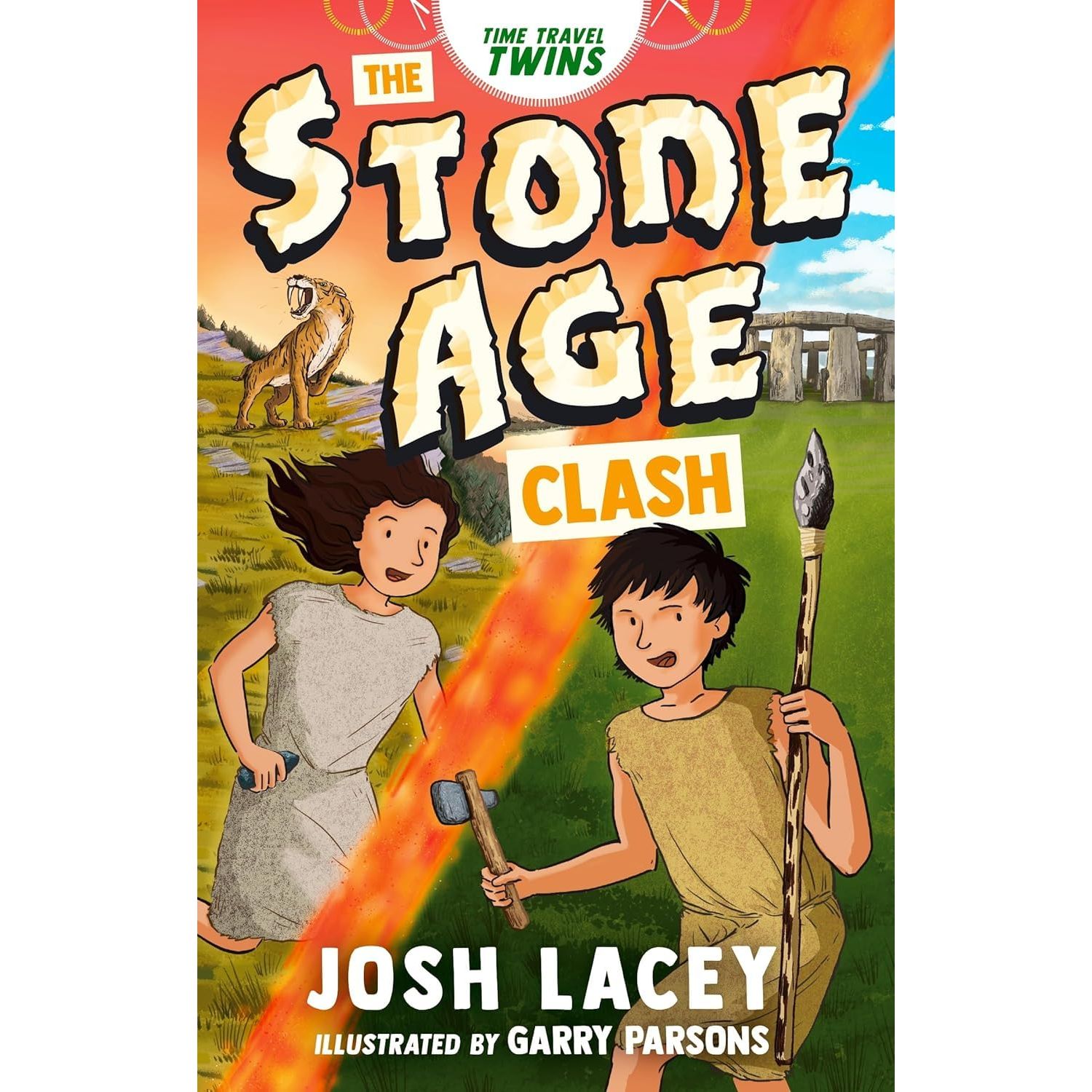 Time Travel Twins Series 4 Books Collection Set by Josh Lacey (Viking Attack, Stone Age Clash, Roman Invasion, Maya Sacrifice)