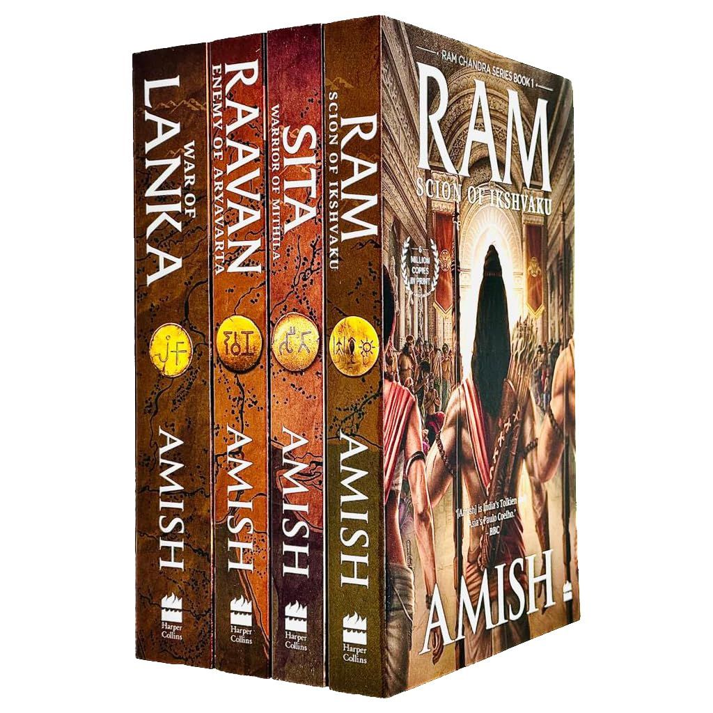 Amish Tripathi Ram Chandra Series Collection 4 Books Set (Suheldev, Sita, Raavan & War of Lanka)