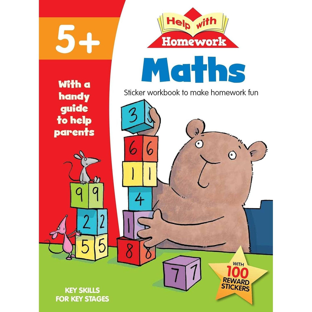 Age 5+ Key Skills Help With Homework 5 Books Collection Set with Stickers (Maths, Handwriting, Adding & Subtracting, Spelling, Reading & Writing)
