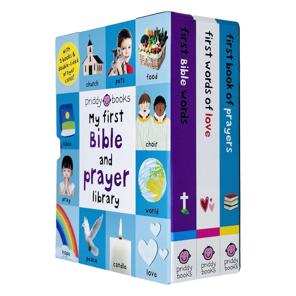 My First Bible and Prayer Library 3 Board Books Collection Set By Roger Priddy (First Book of Prayers, First Words of Love and First Bible Words)