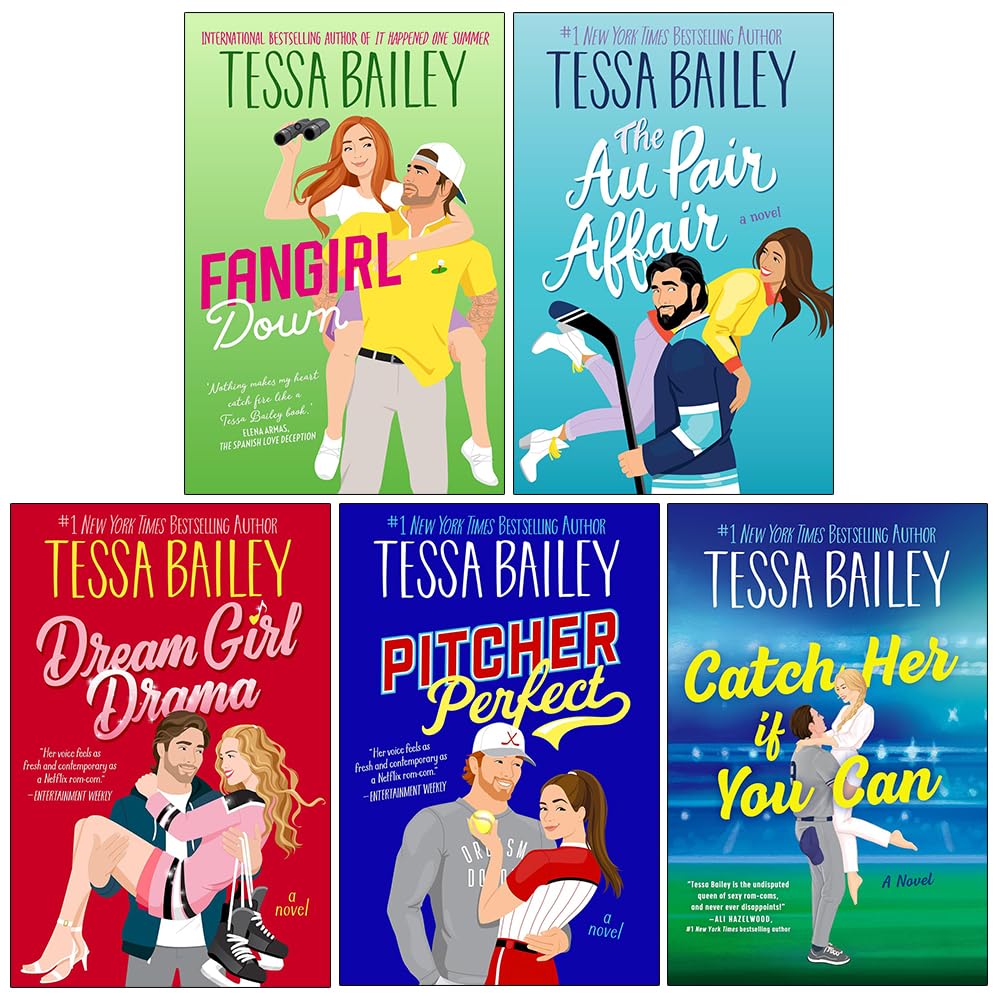 Big Shots Series Collection 5 Books Set By Tessa Bailey (Fangirl Down, The Au Pair Affair, Dream Girl Drama, Pitcher Perfect and Catch Her If You Can)