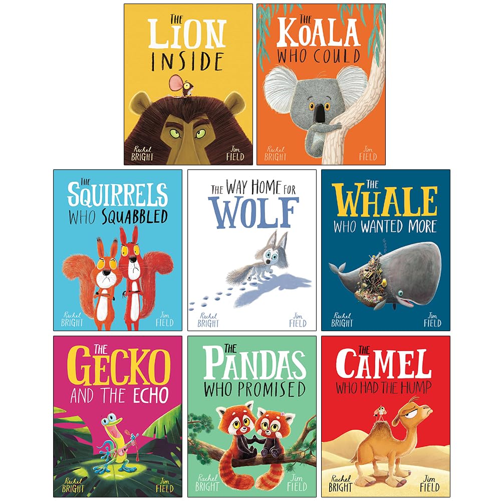 The World Of Rachel Bright and Jim Field Collection 8 Books Set (The Lion Inside, The Koala Who Could, The Squirrels Who Squabbled, The Way Home For Wolf, The Whale Who Wanted More and More)