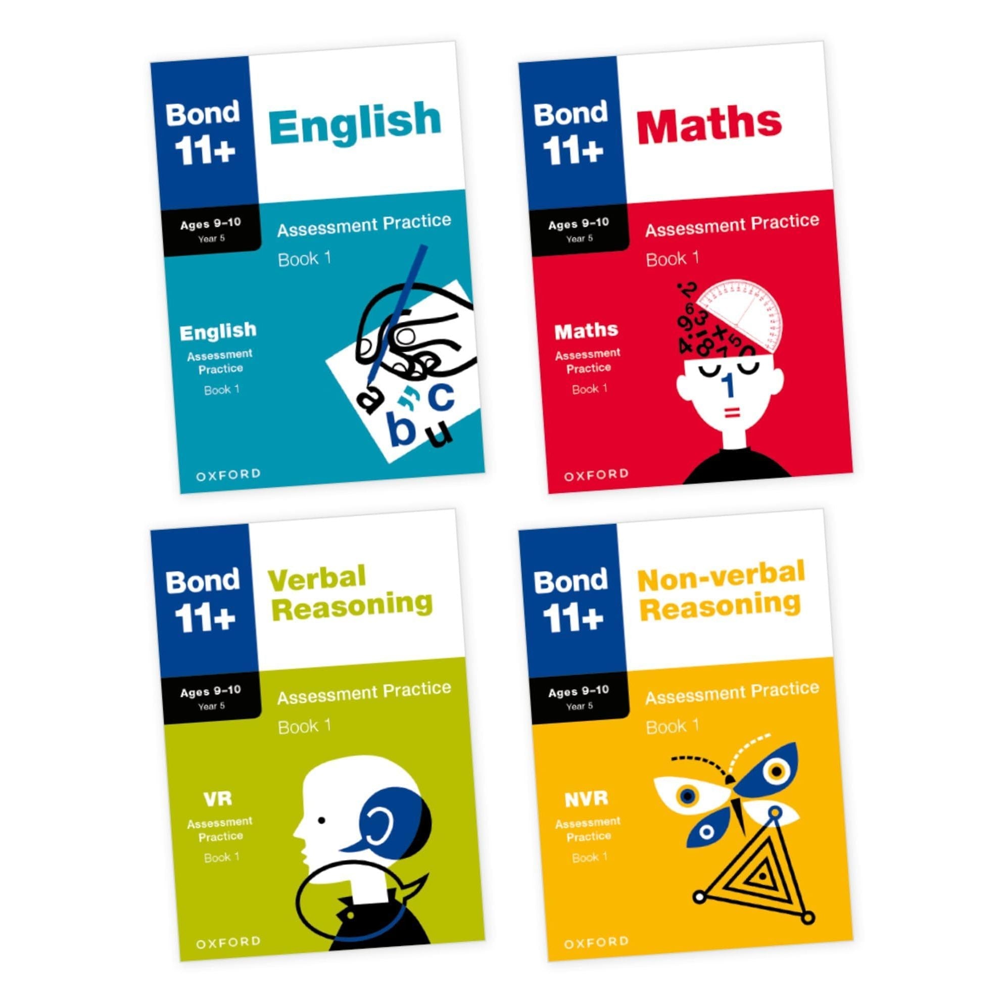 Bond 11+ English, Maths, Non-verbal Reasoning, Verbal Reasoning Assessment Practice: 9-10 Years Bundle