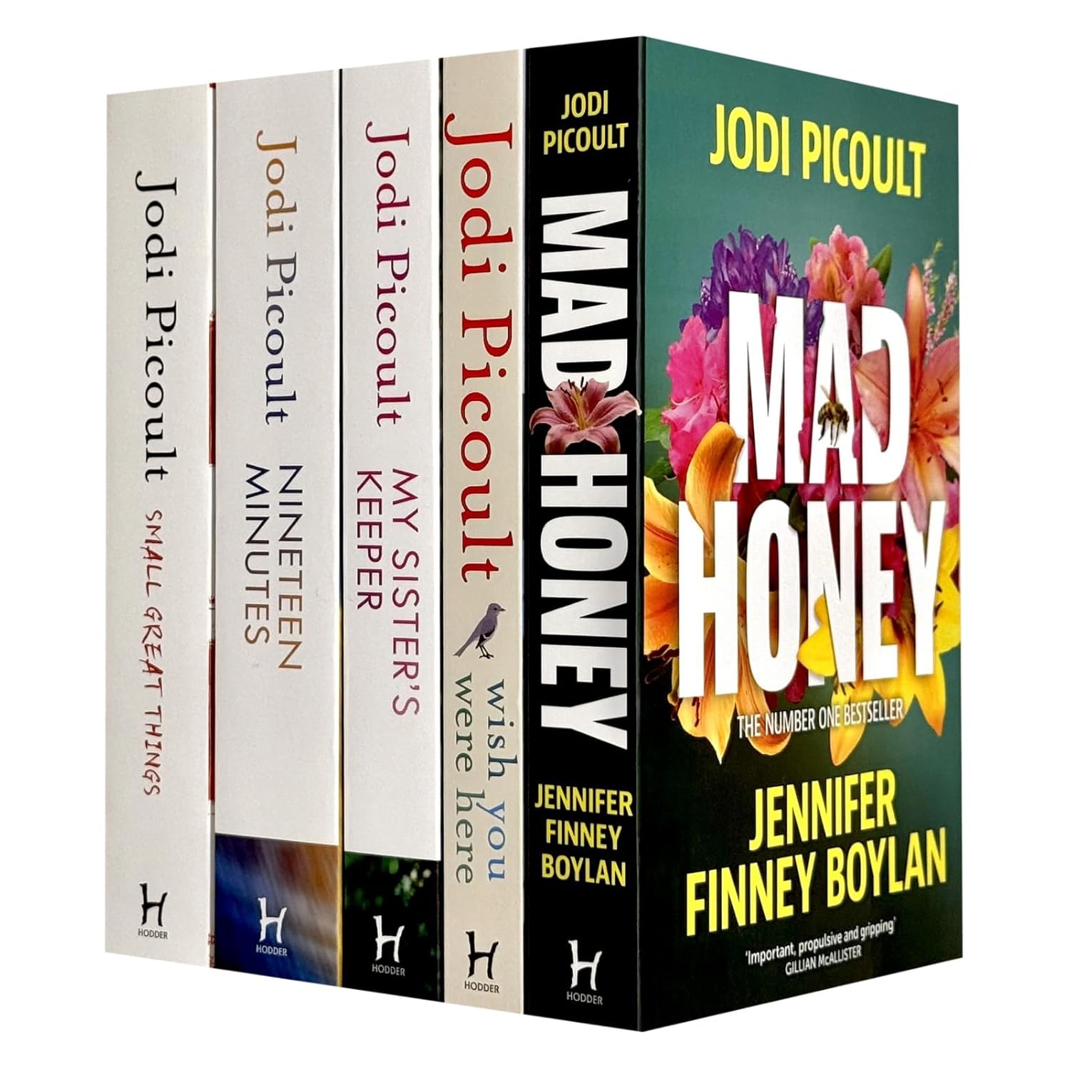 Jodi Picoult Collection 5 Books Set (Small Great Things, Nineteen Minutes, My Sister's Keeper, Wish You Were Here & Mad Honey)