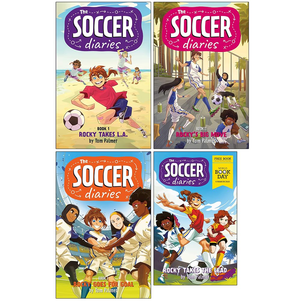 The Soccer Diaries 4 Books Collection Set by Tom Palmer (Rocky Takes L.A., Rocky's Big Move, Rocky Goes for Goal and Rocky Takes the Lead: World Book Day 2025)