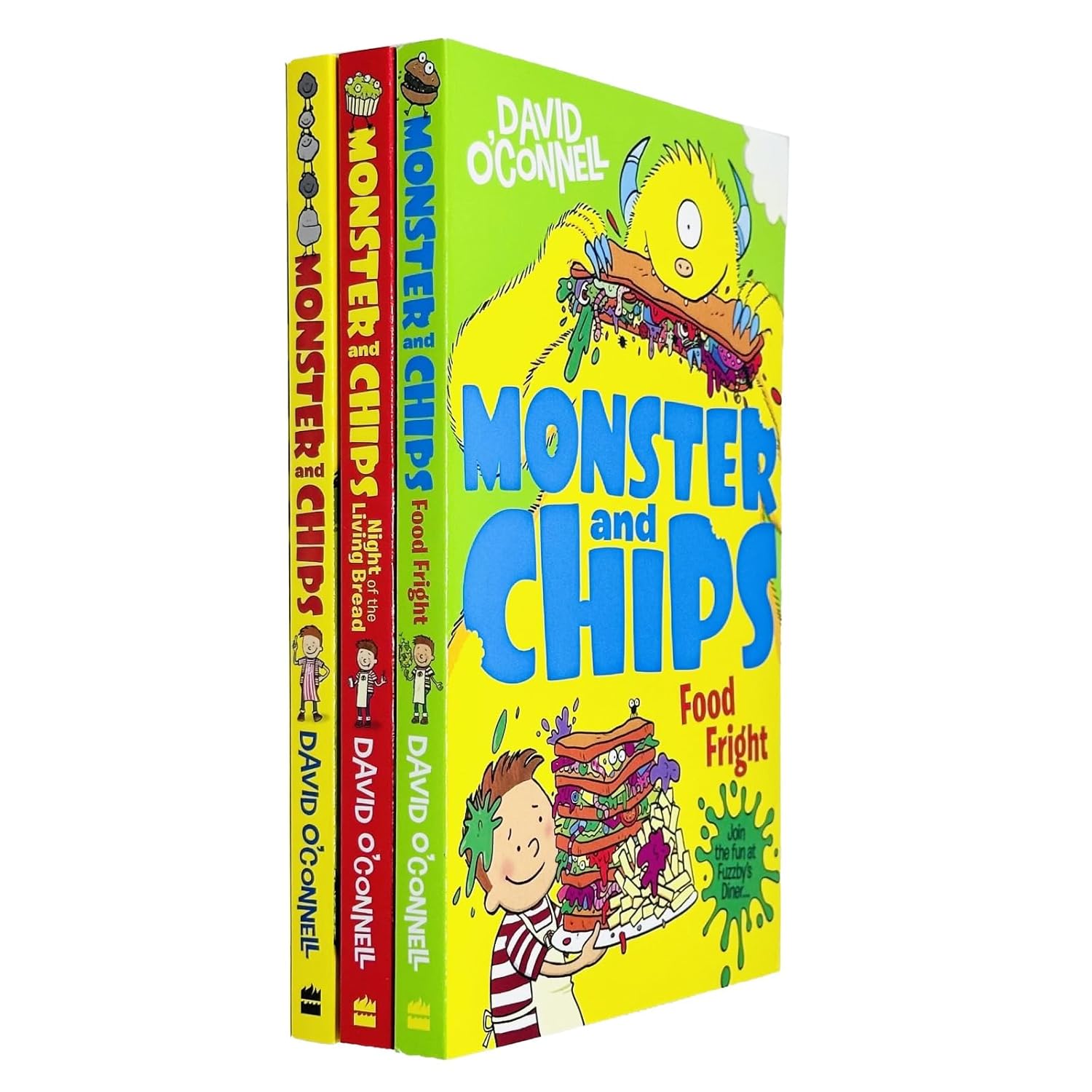 Monster and Chips 3 Books Collection Set By David O'Connell (Monster and Chips Food Fright)