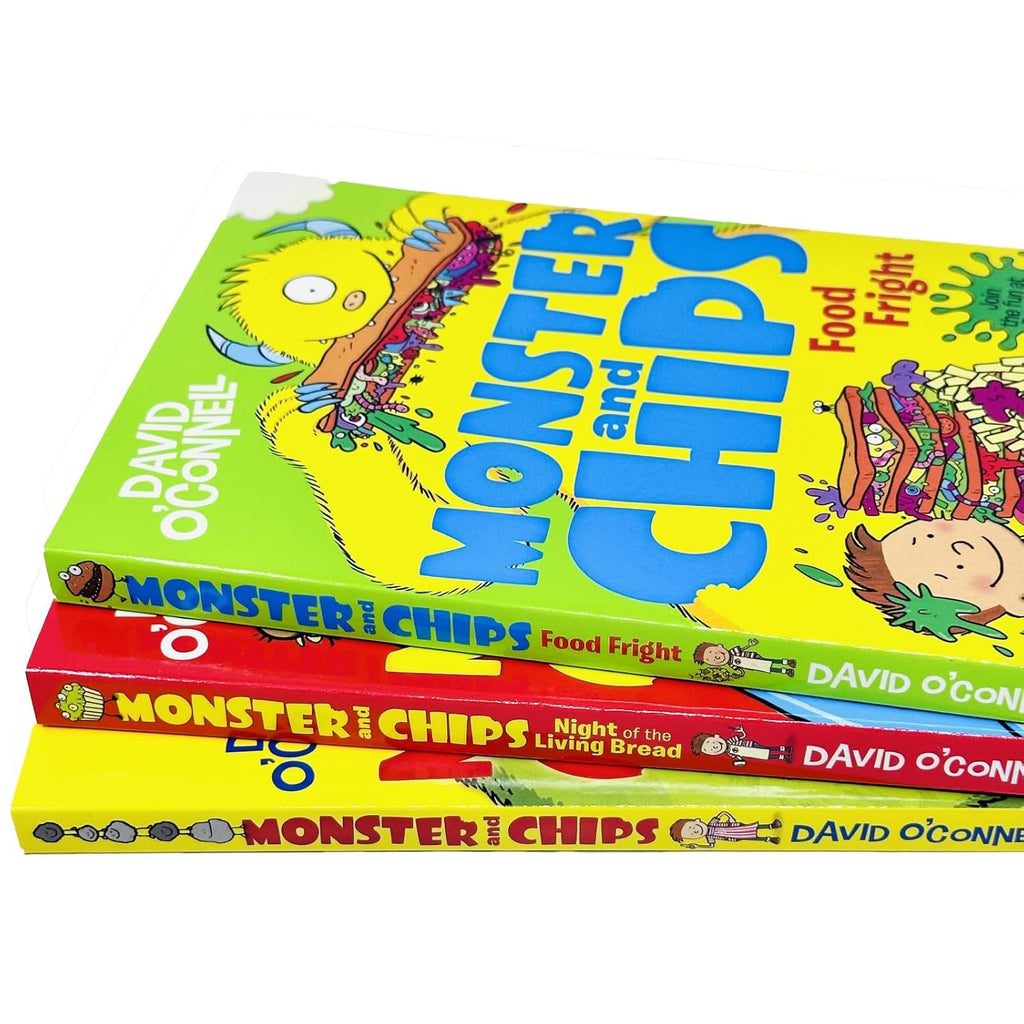 Monster and Chips 3 Books Collection Set By David O'Connell (Monster and Chips Food Fright)