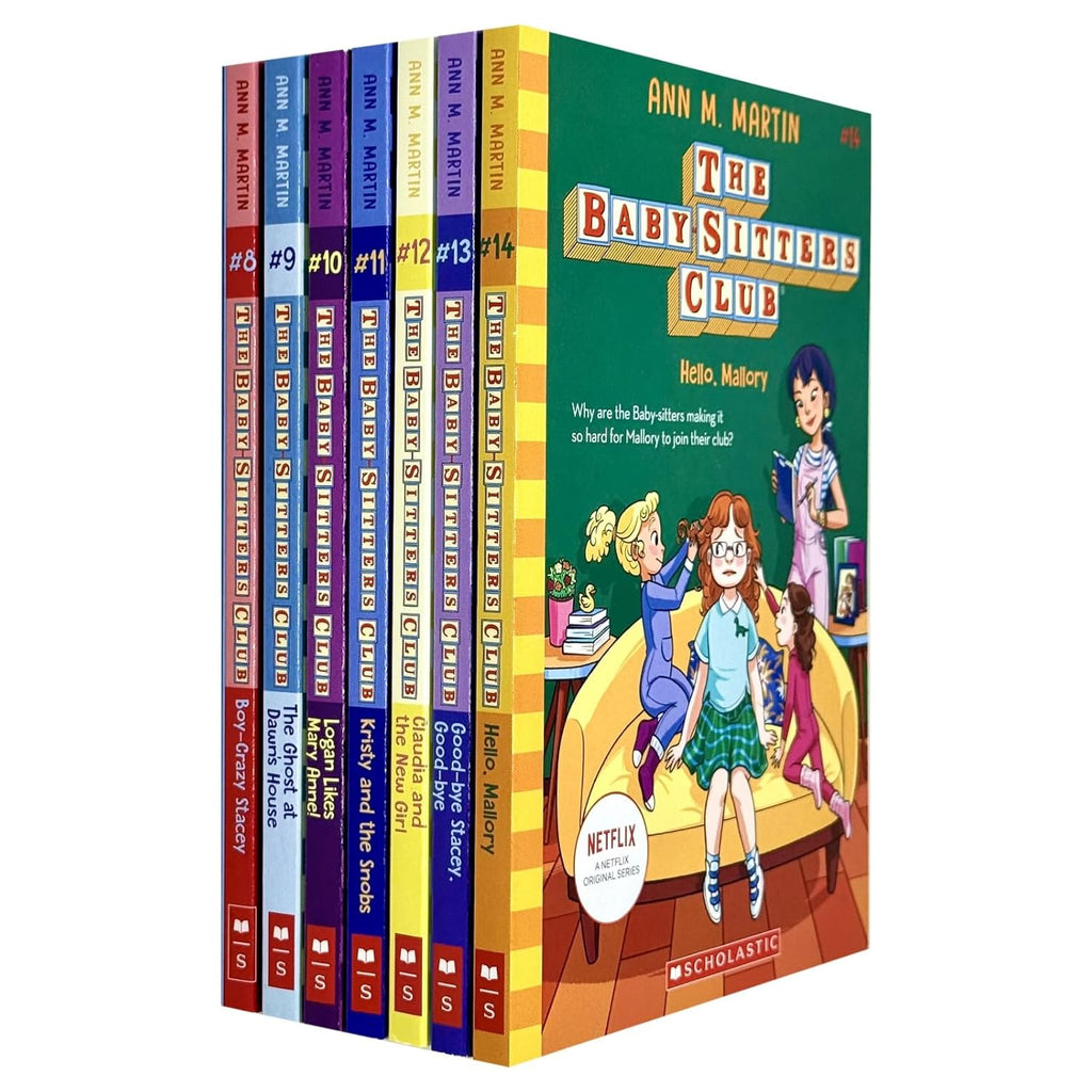 The Babysitters Club Volume 8-14 Collection 7 Books Set By Ann M. Martin (Boy-Crazed Stacey, The Ghost at Dawn's House, Logan Likes Mary Anne!)