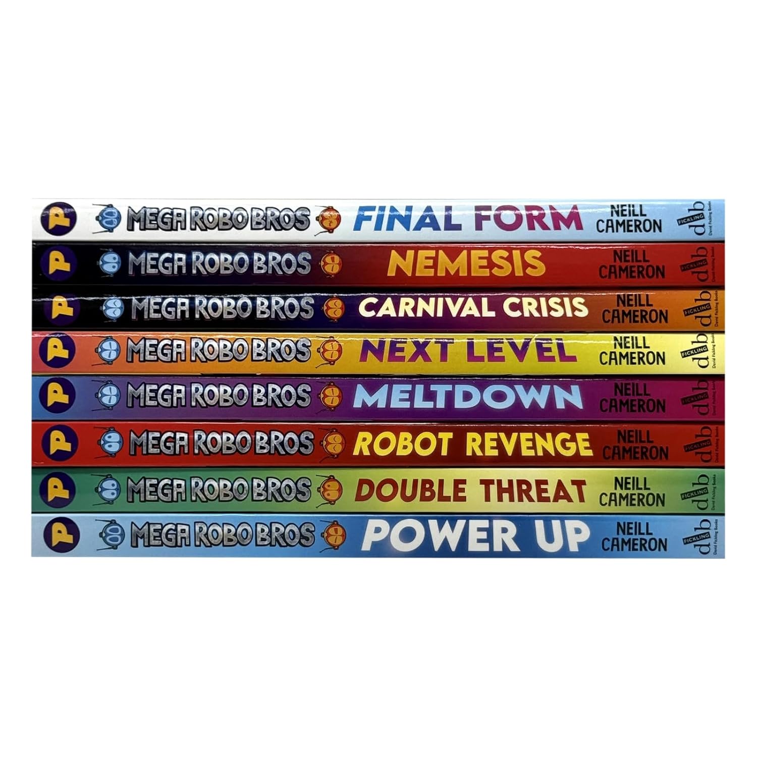 Mega Robo Bros Series Volume 1-8 Books Collection Set By Neil Cameron(Final form, Meltdown, Power Up, Double Threat, Carnival Crisis, Next Level, Robot Revenge & Nemesis)