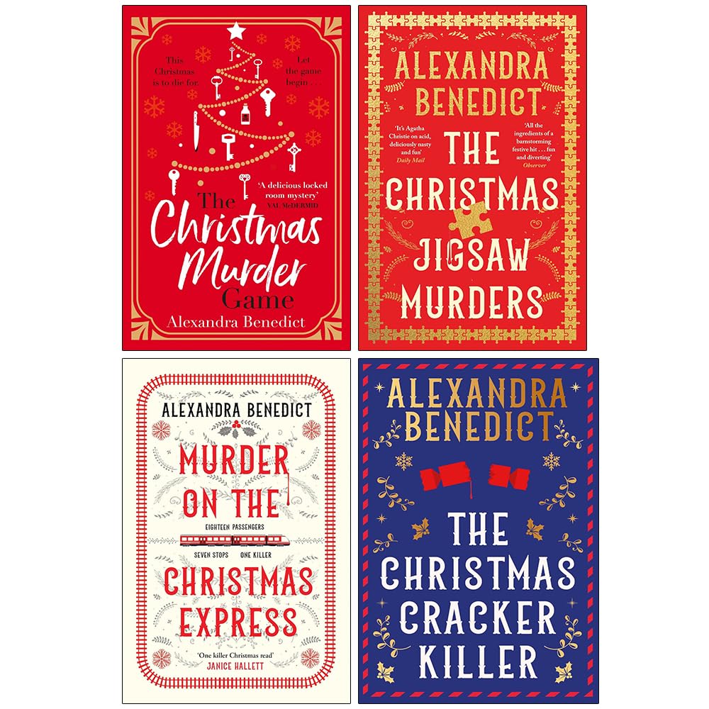 Alexandra Benedict 4 Books Collection Set (The Christmas Murder Game, Murder On The Christmas Express, The Christmas Jigsaw Murders & The Christmas Cracker Killer)