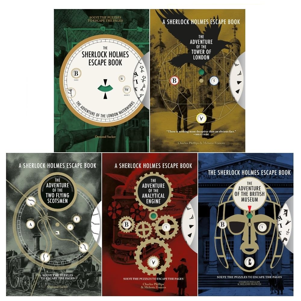Sherlock Holmes Escape Book 5 Books Collection Set by Ormond Sacker (London Waterworks, British Museum)
