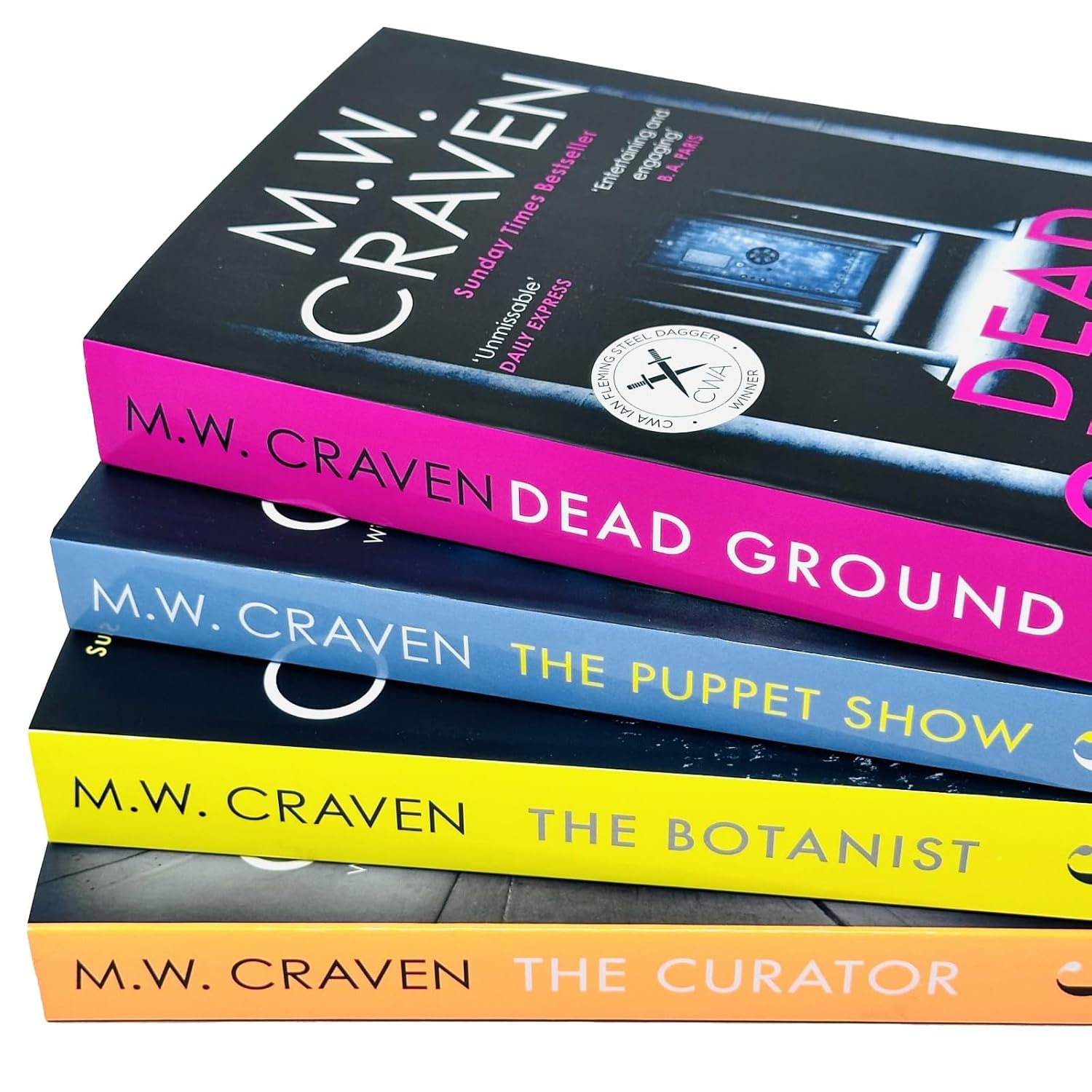 M. W. Craven Washington Poe Series 4 Books Collection Set (The Puppet Show,The Curator, The Botanist,  Dead Ground)