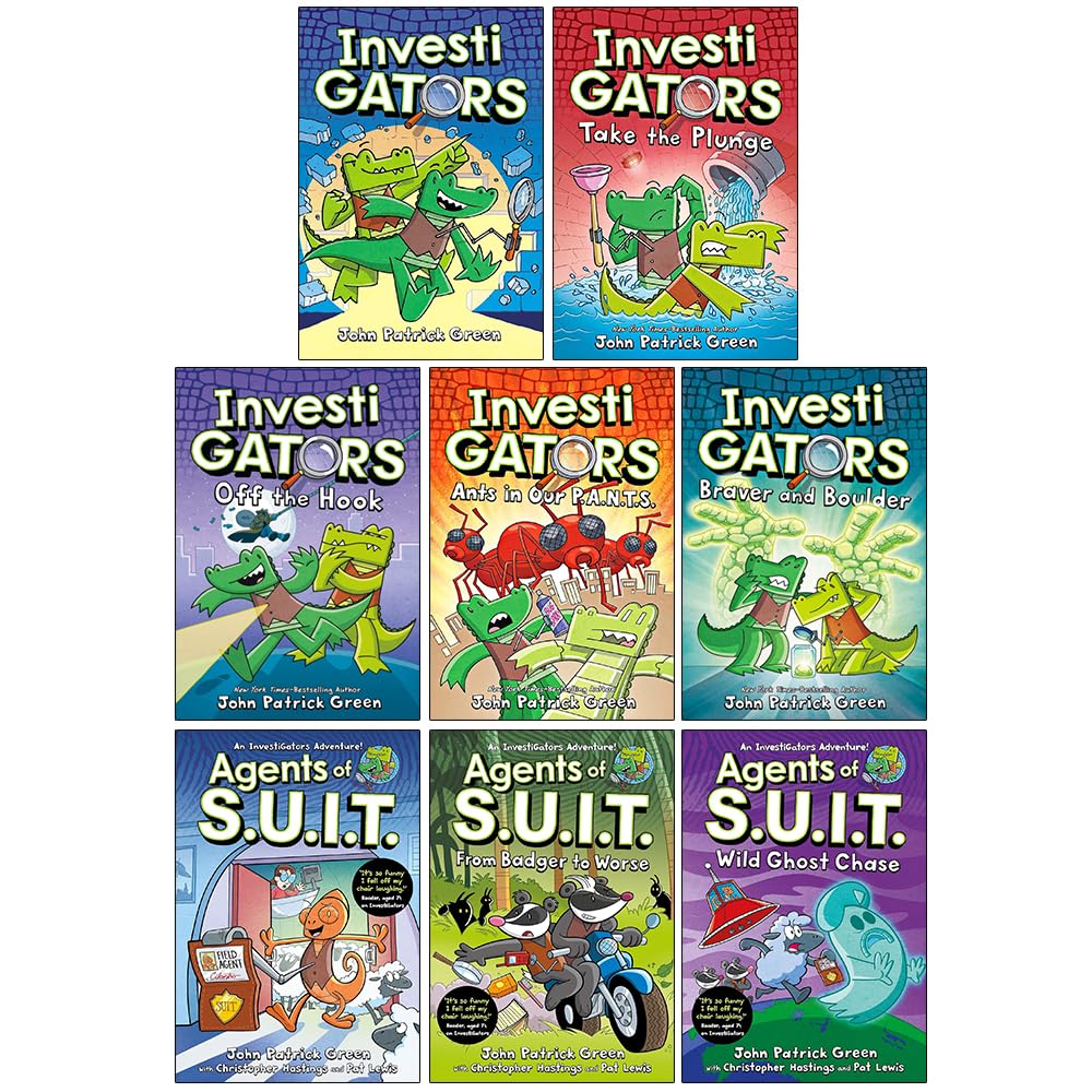 Investigators Series 8 Books Collection Set by John Patrick Green (InvestiGators, Take the Plunge, Off the Hook)