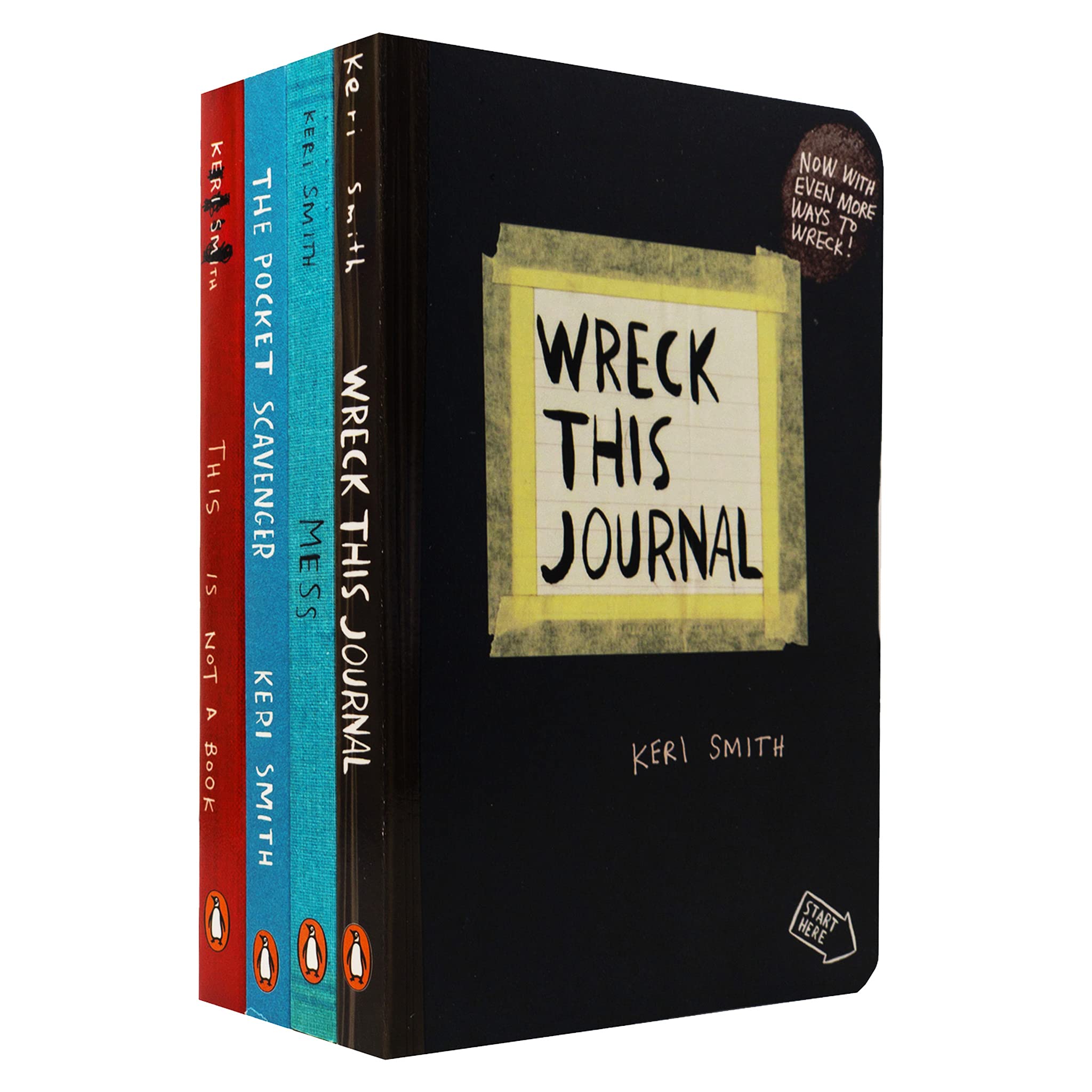 Keri Smith 4 Books Collection Set - Mess, Wreck This Journal, This Is Not A Book, The Pocket Scavenger