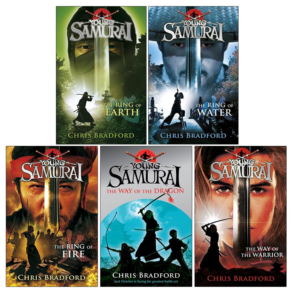 Young Samurai Series 5 Books Collection Set By Chris Bradford (The Ring of Earth, The Ring of Water, The Ring of Fire, The Way of the Dragon & The Way of the Warrior)