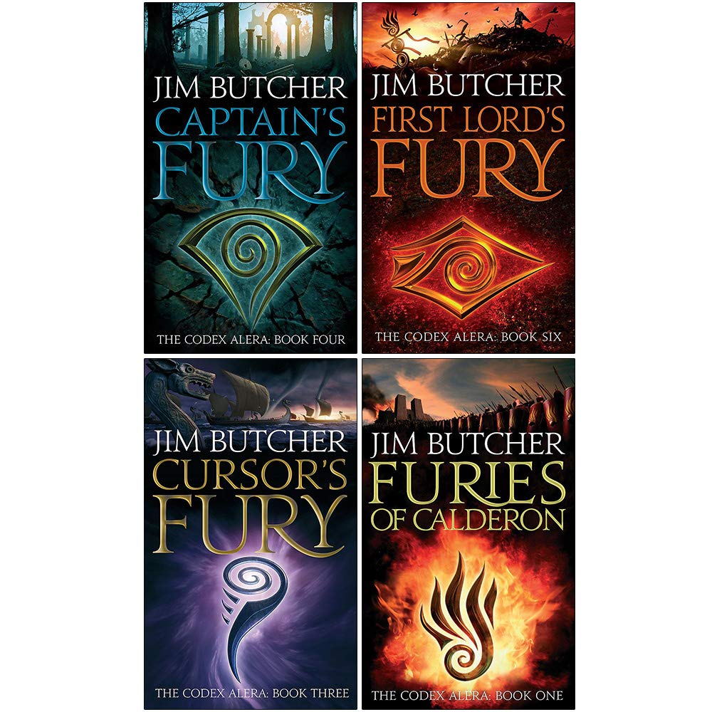 Jim Butcher Codex Alera Series 4 Books Collection Set (Captain's Fury, First Lord's Fury, Cursor's Fury, Furies Of Calderon)