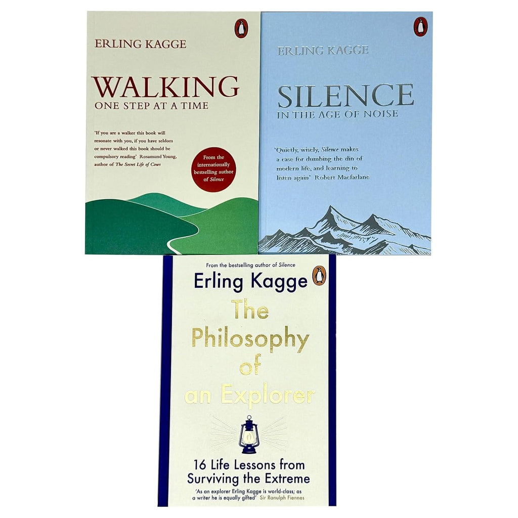Erling Kagge 3 Books Collection Set (Walking One Step at a Time, Silence In the Age of Noise &amp; The Philosophy of an Explorer)