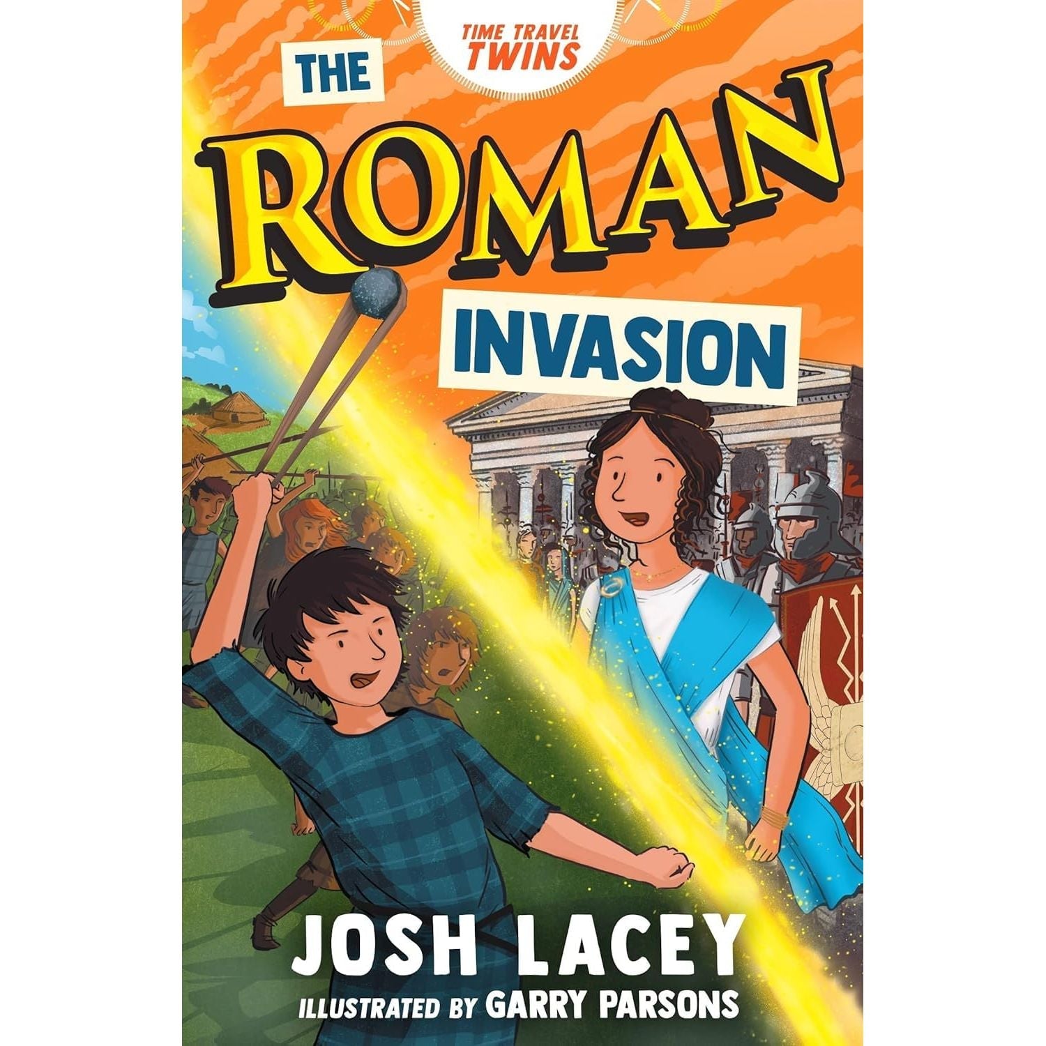 Time Travel Twins Series 4 Books Collection Set by Josh Lacey (Viking Attack, Stone Age Clash, Roman Invasion, Maya Sacrifice)
