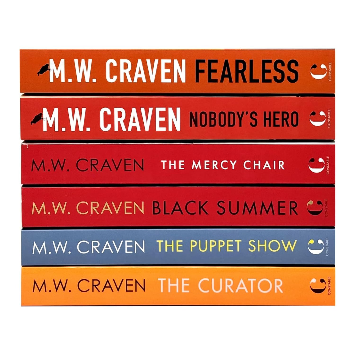 Washington Poe and Ben Koenig Series 6 Books Collection Set By M. W. Craven (The Curator, The Puppet Show, Black Summer, The Mercy Chair, Nobody's Hero & Fearless)