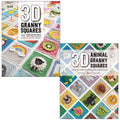 3D Granny Squares and 3D Animal Granny Squares By Celine Semaan, Caitie Moore, Sharna Moore 2 Books Collection Set