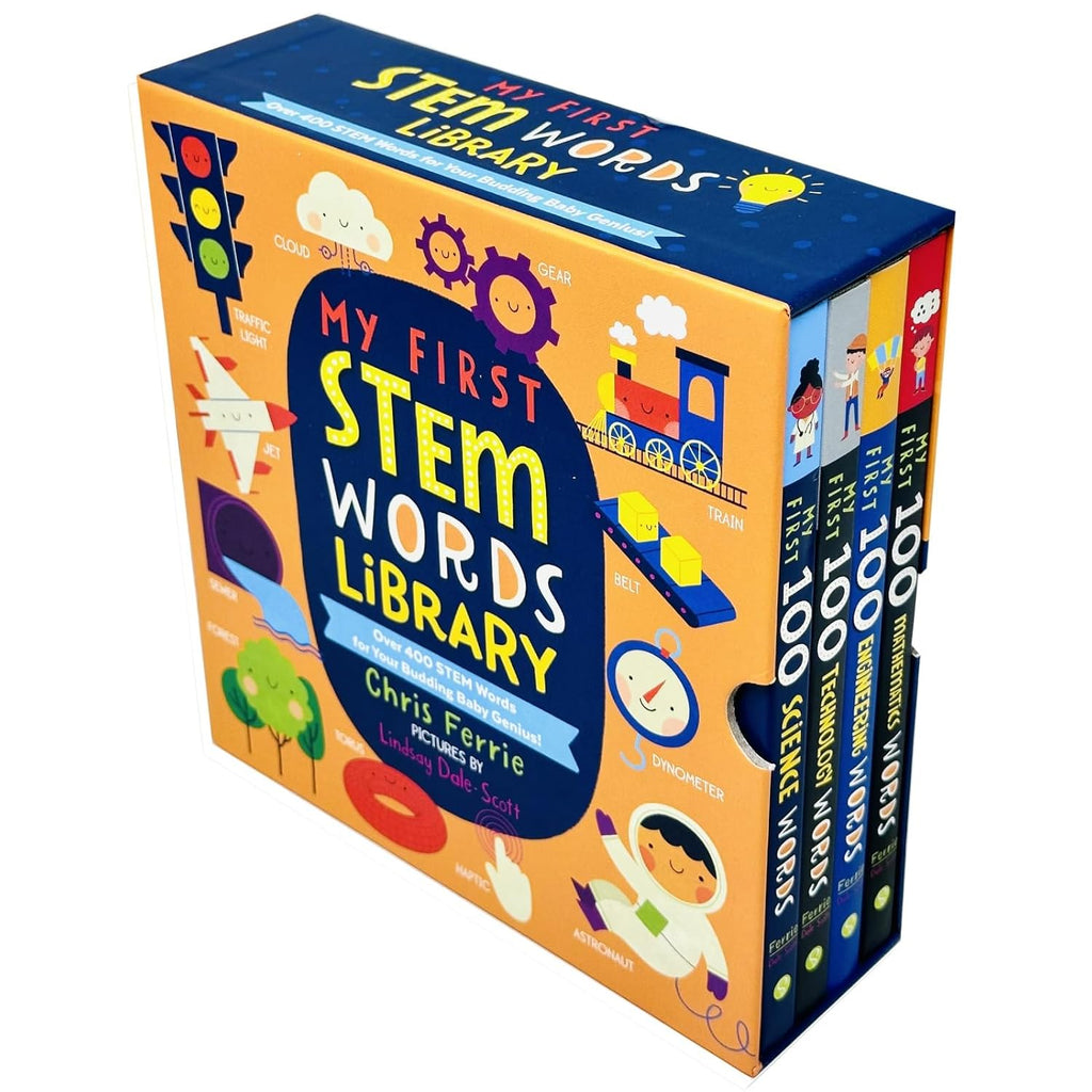 My First Stem Words Library 4 Books Collection Set By Chris Ferrie (My First 100 Science Words, Technology Words, Engineering Words and Mathematics Words)