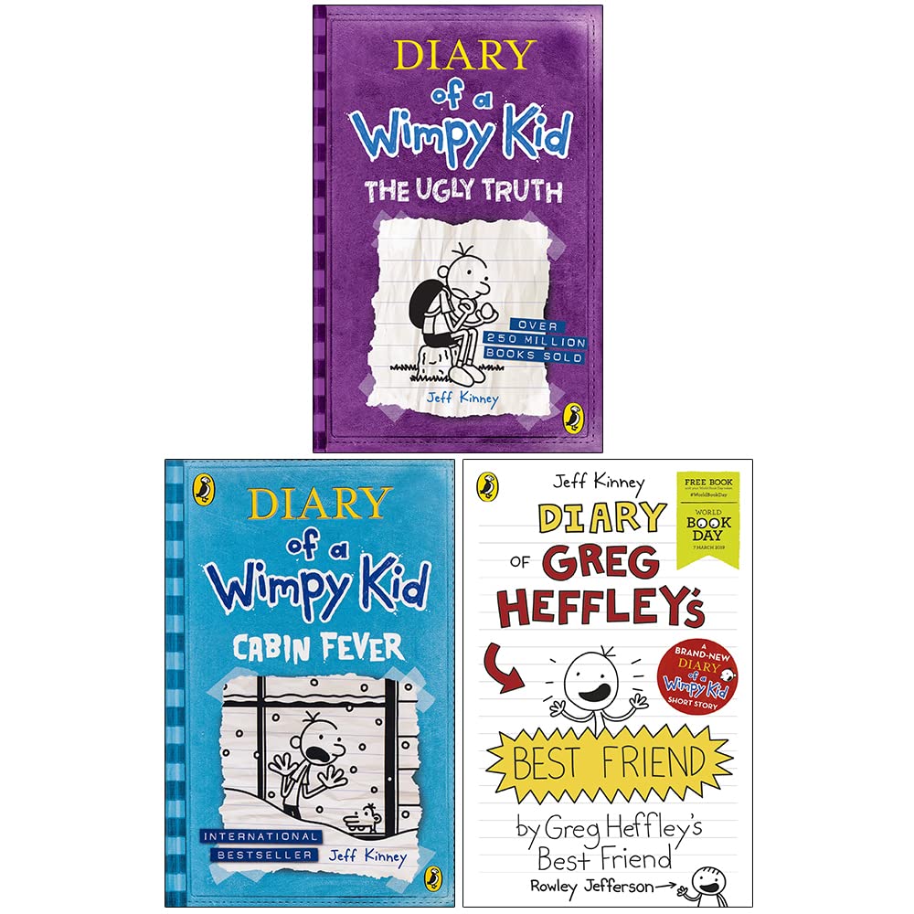 Diary of a Wimpy Kid Book 5-6 and World Book Day : 3 Books Collection Set (The Ugly Truth, Cabin Fever and Diary Of Greg Heffley's Best Friend)