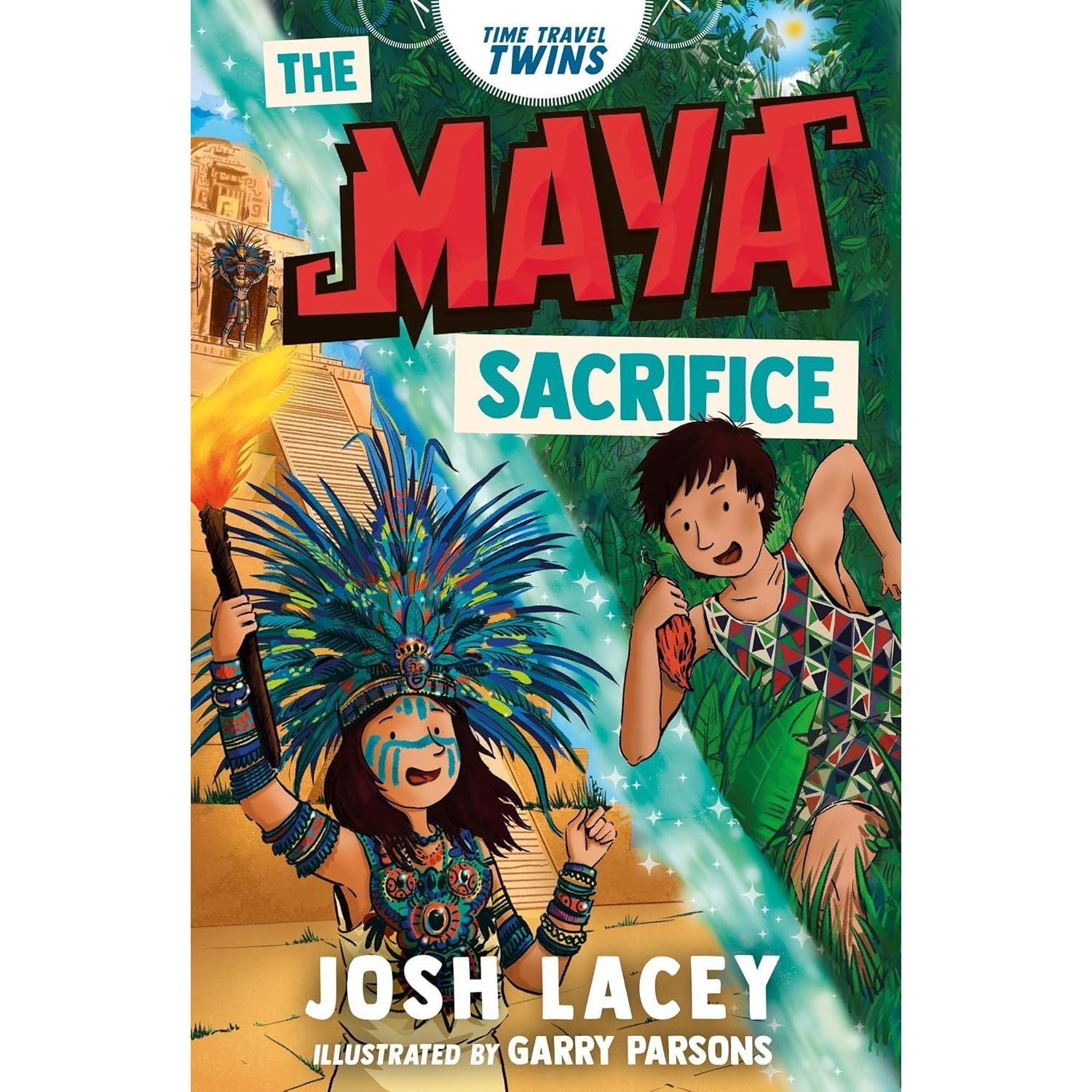 Time Travel Twins Series 4 Books Collection Set by Josh Lacey (Viking Attack, Stone Age Clash, Roman Invasion, Maya Sacrifice)