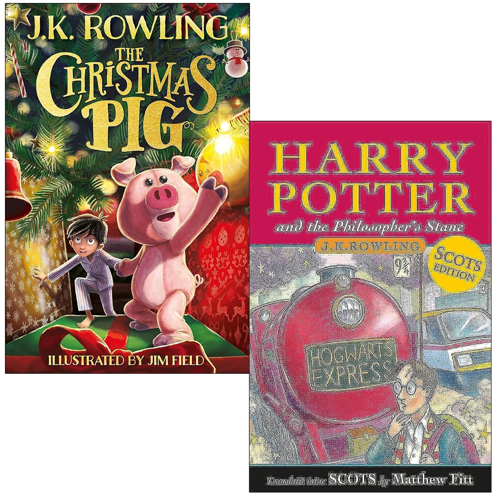 The Christmas Pig and Harry Potter and the Philosopher's Stane By J.K. Rowling 2 Books Collection Set